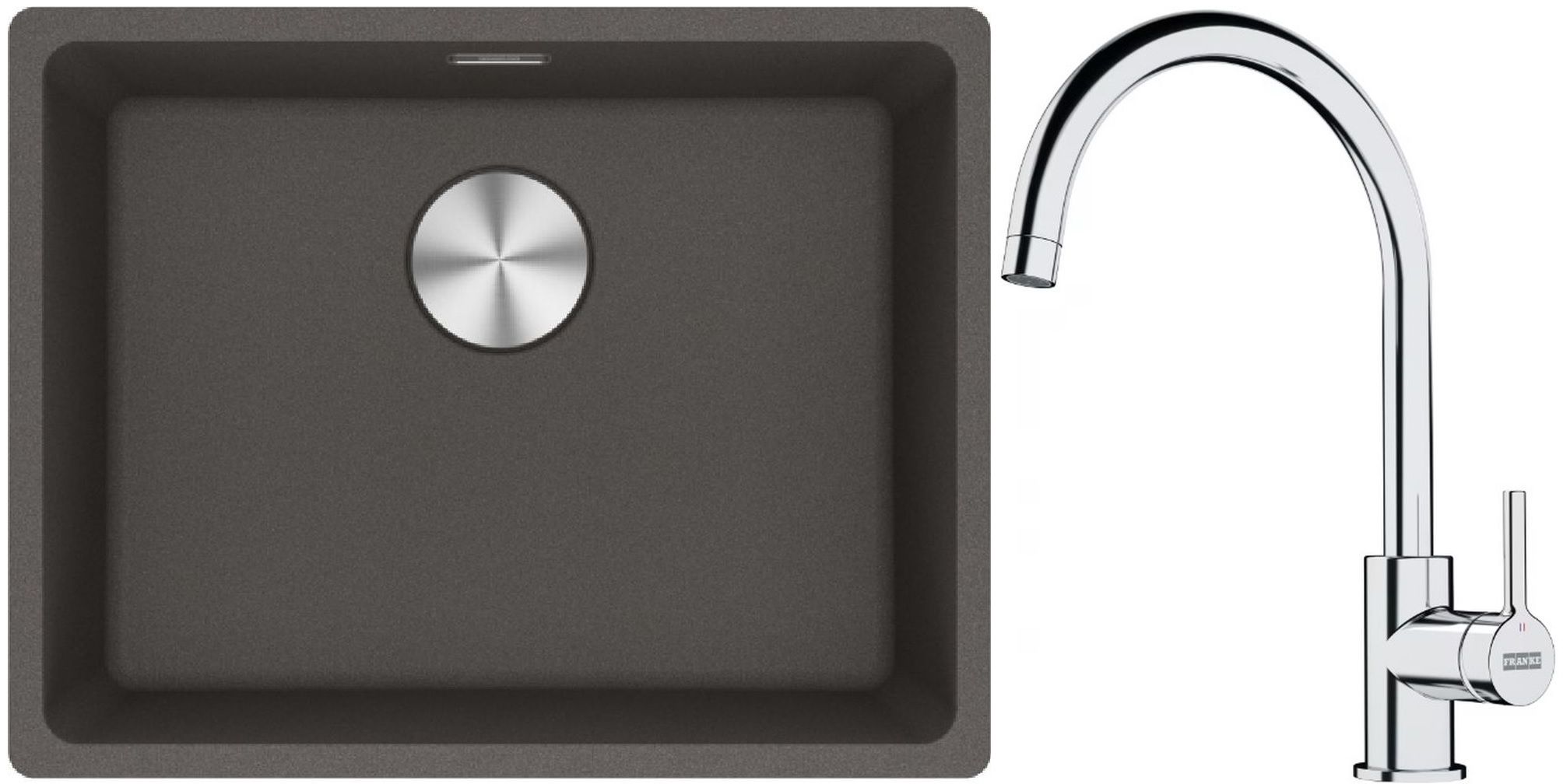 Set Granitspüle Franke Maris 125.0716.375, Küchenarmatur Franke Lina 115.0693.228