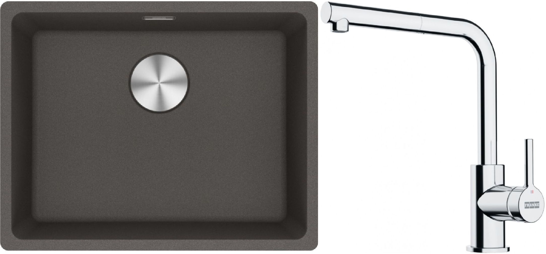 Set Granitspüle Franke Maris 125.0716.375, Küchenarmatur Franke Lina 115.0712.420