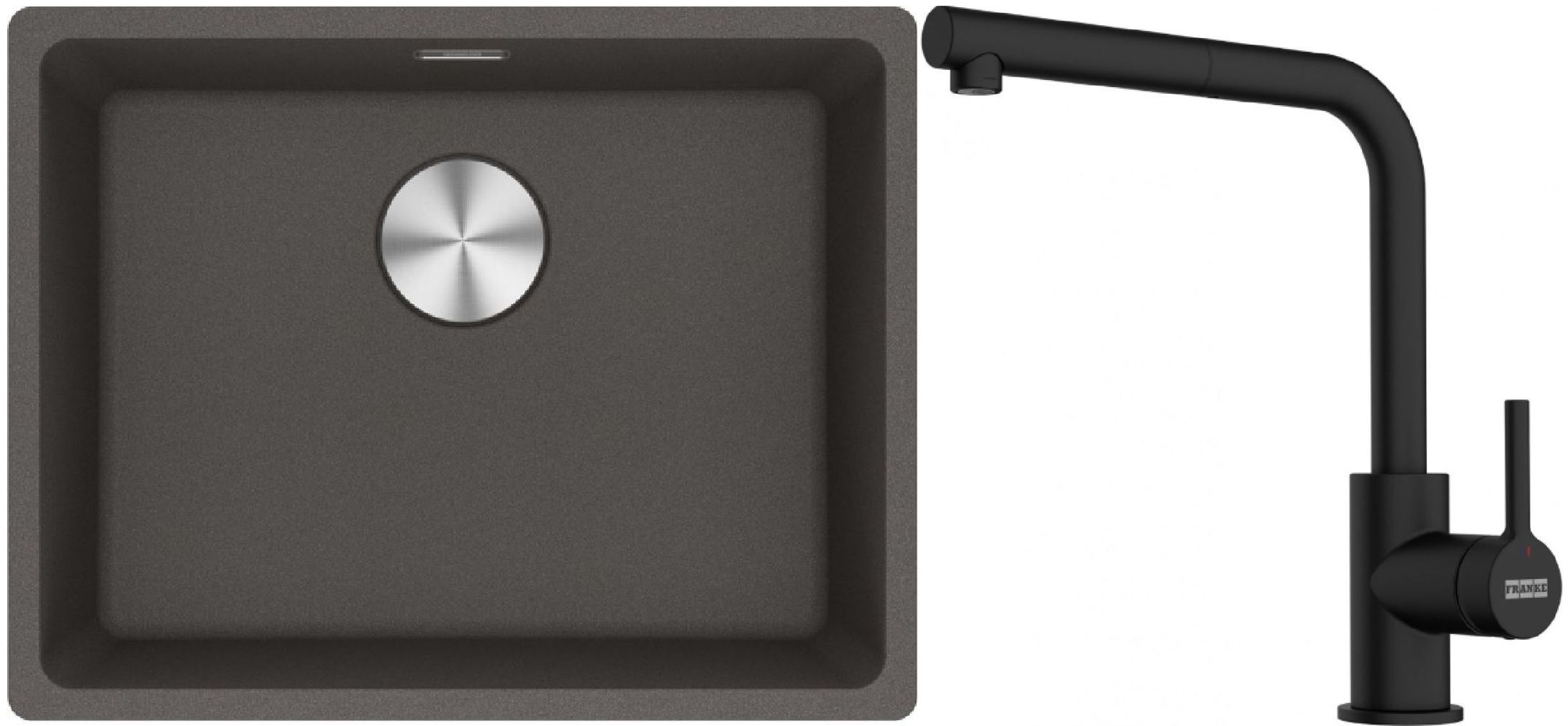 Set Granitspüle Franke Maris 125.0716.375, Küchenarmatur Franke Lina 115.0712.435