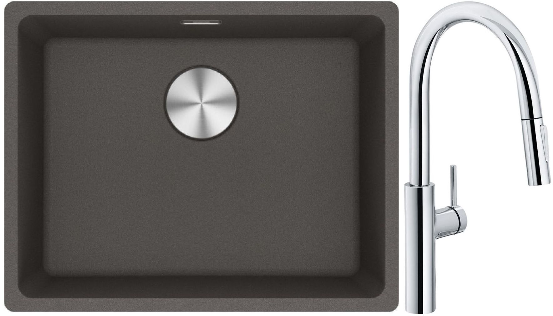 Set Küchenarmatur Franke Pescara L Slide-In 115.0538.940, Granitspüle Franke Maris 125.0716.375