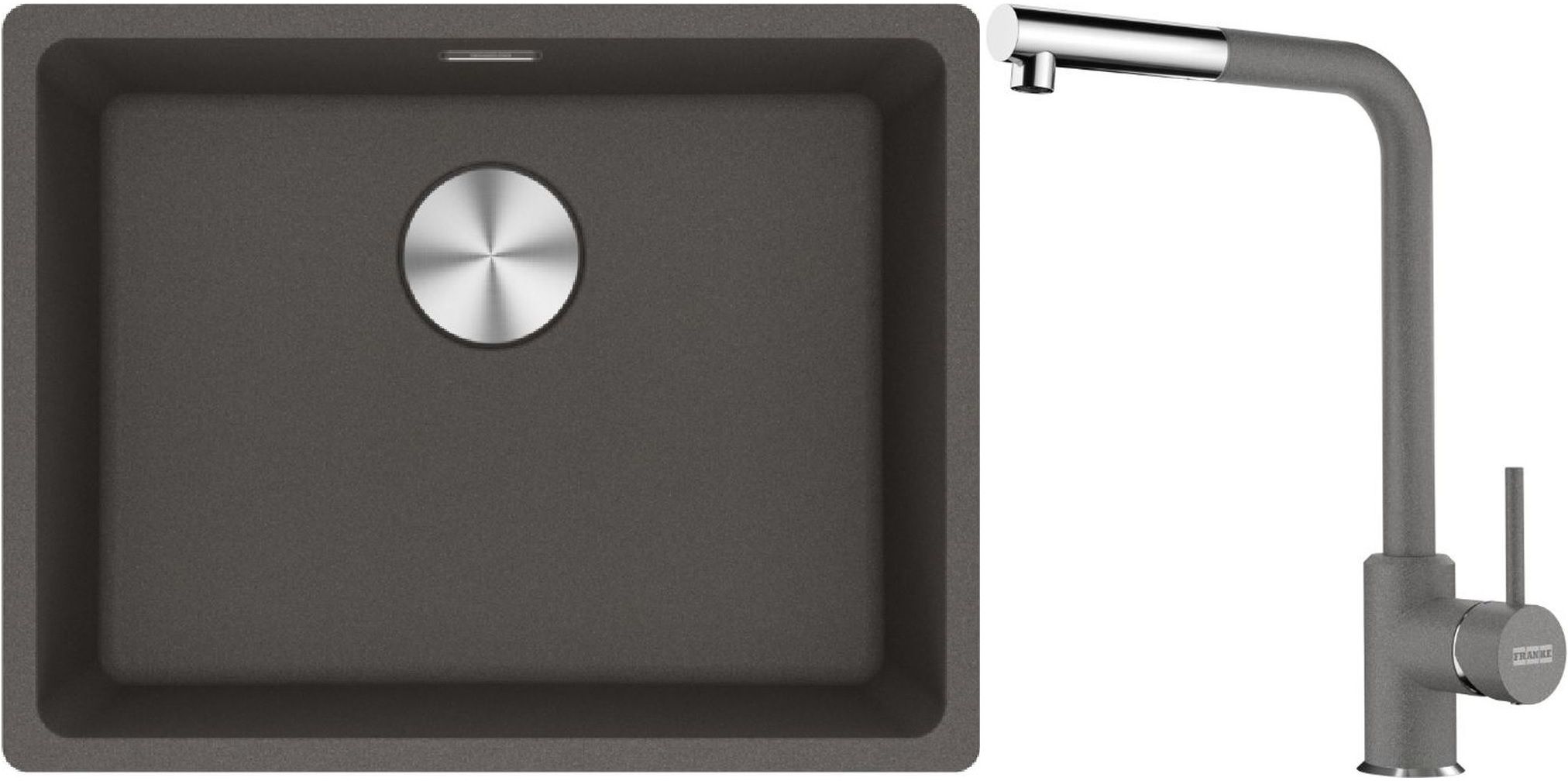 Set Granitspüle Franke Maris 125.0716.375, Küchenarmatur Franke Sirius Side 115.0668.280
