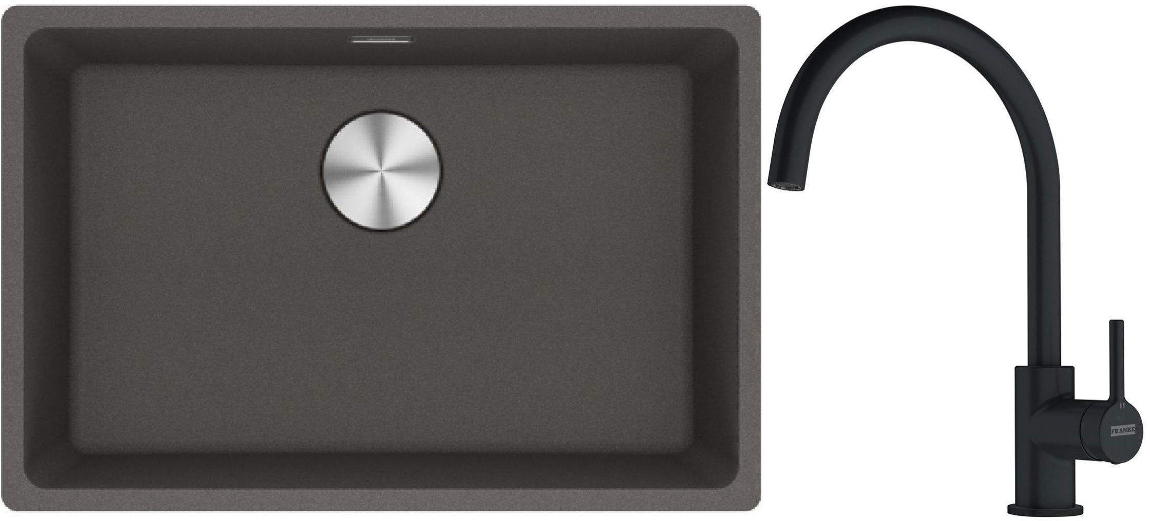 Set Granitspüle Franke Maris 125.0716.376, Küchenarmatur Franke Lina 115.0626.019