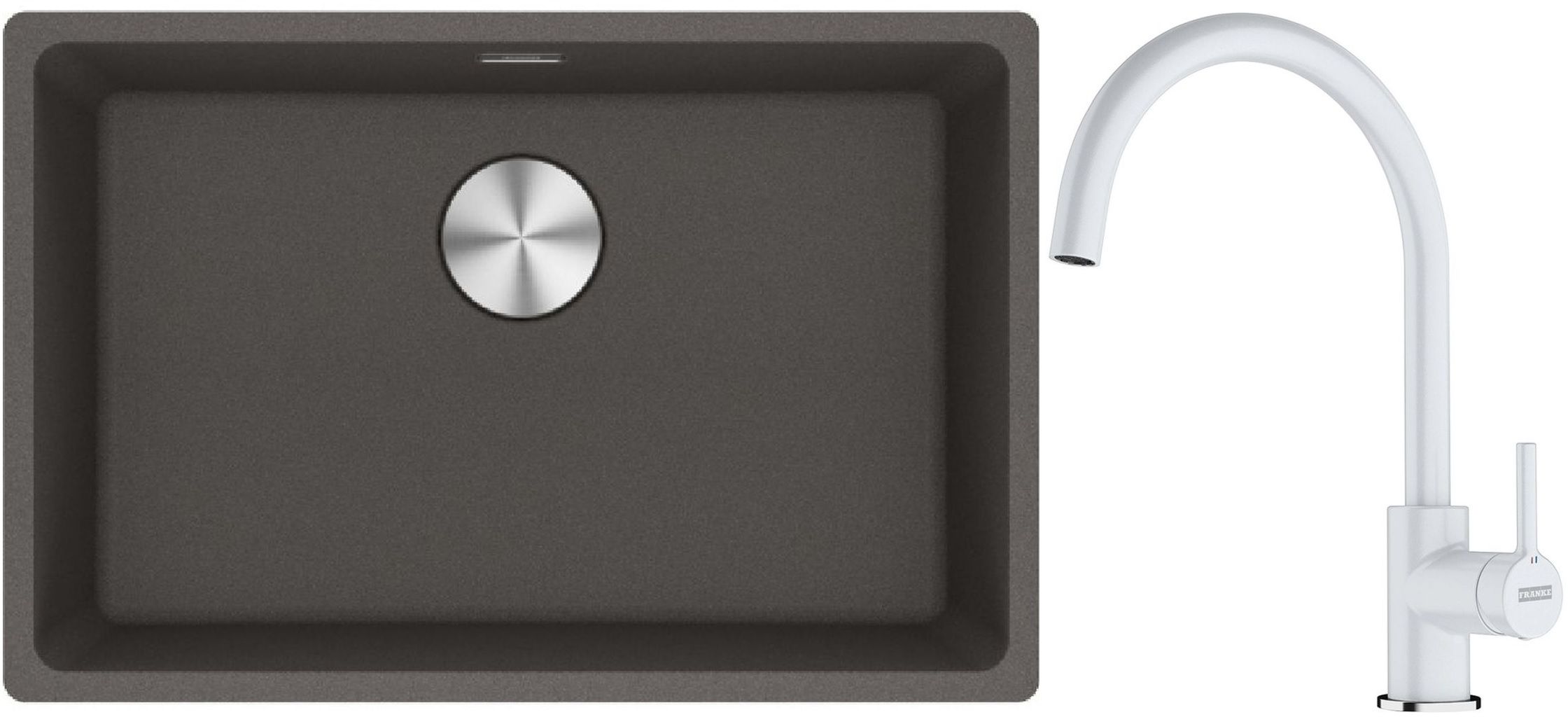 Set Granitspüle Franke Maris 125.0716.376, Küchenarmatur Franke Lina 115.0626.024