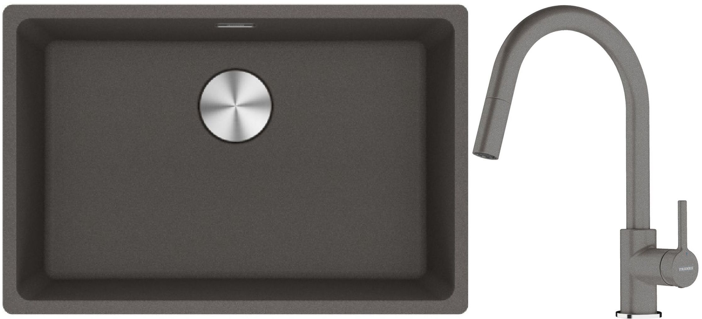 Set Granitspüle Franke Maris 125.0716.376, Küchenarmatur Franke Lina 115.0626.057
