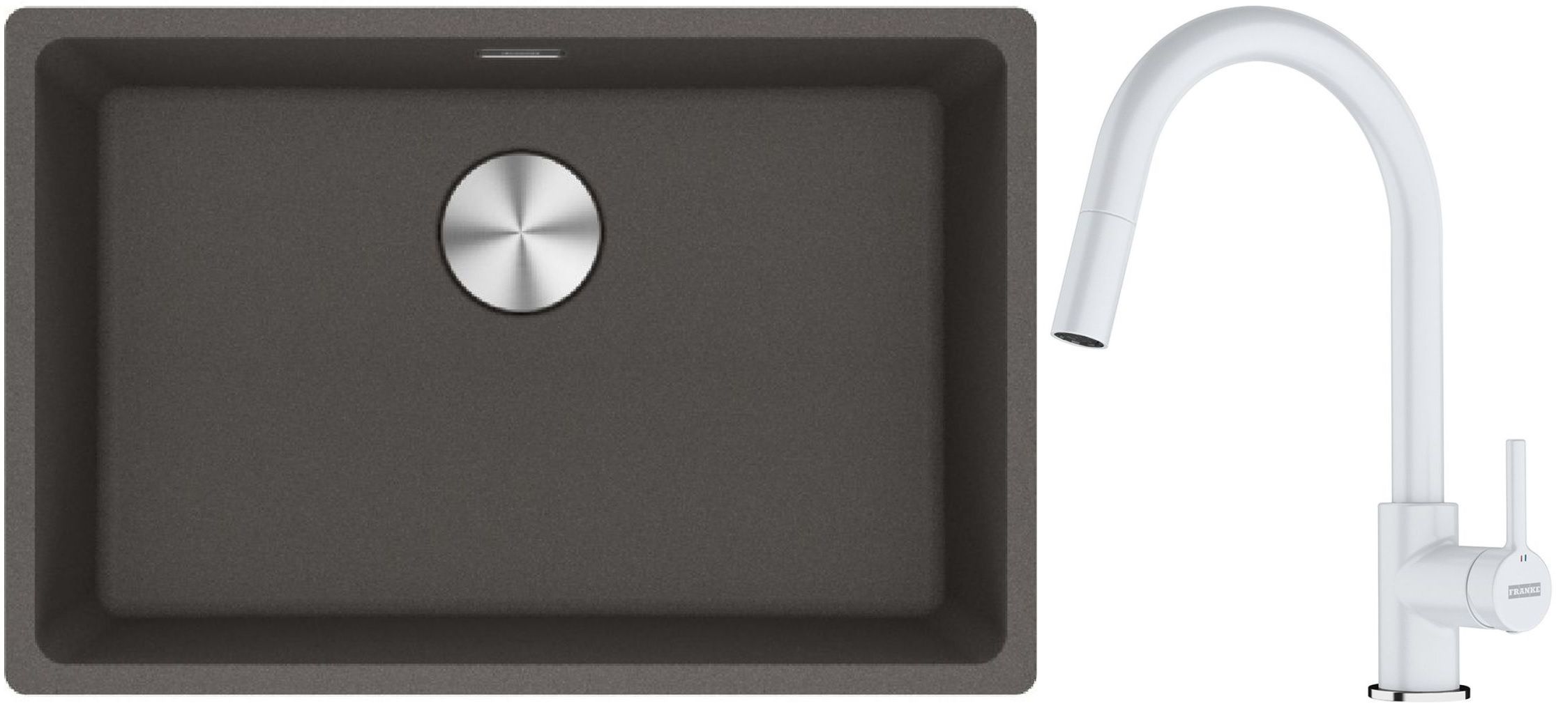 Set Granitspüle Franke Maris 125.0716.376, Küchenarmatur Franke Lina 115.0626.081