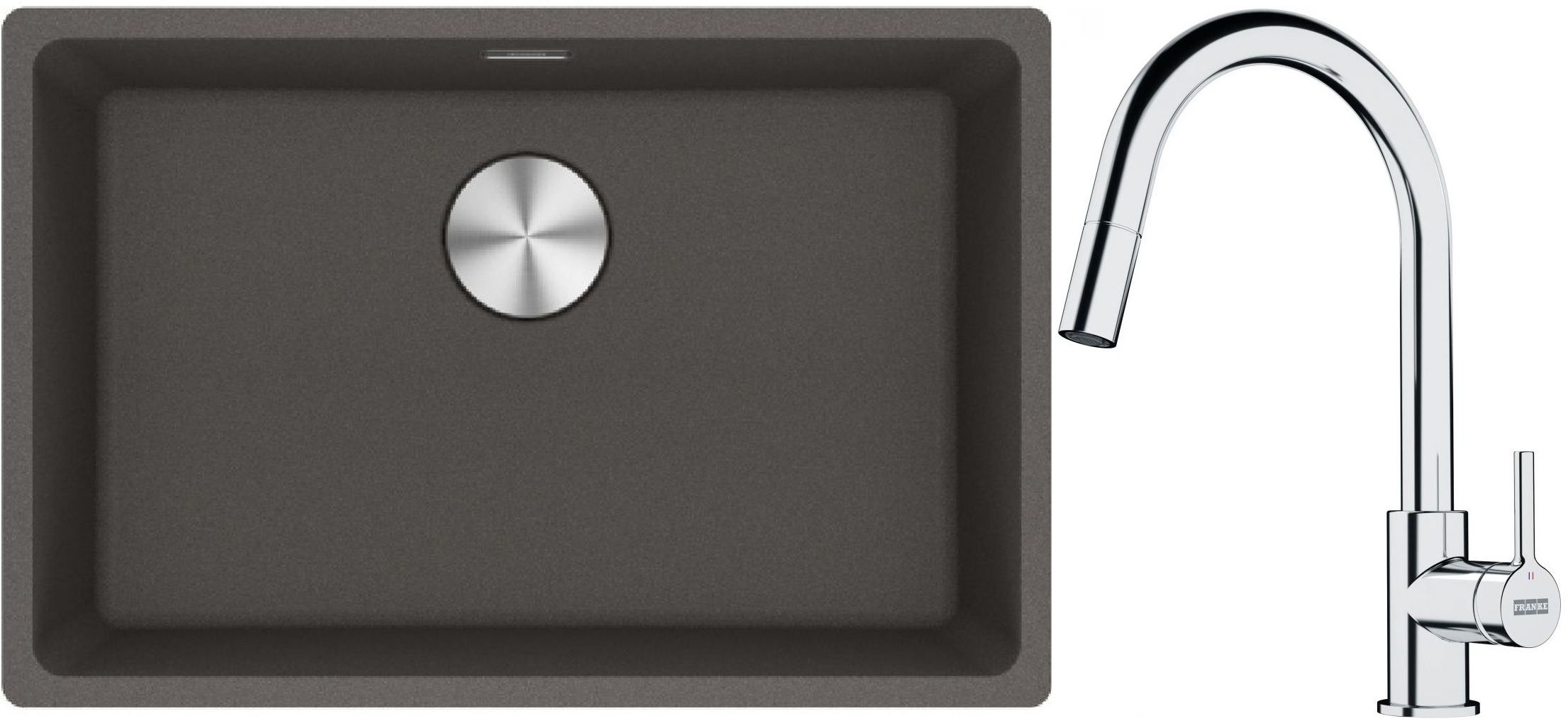 Set Granitspüle Franke Maris 125.0716.376, Küchenarmatur Franke Lina 115.0693.229