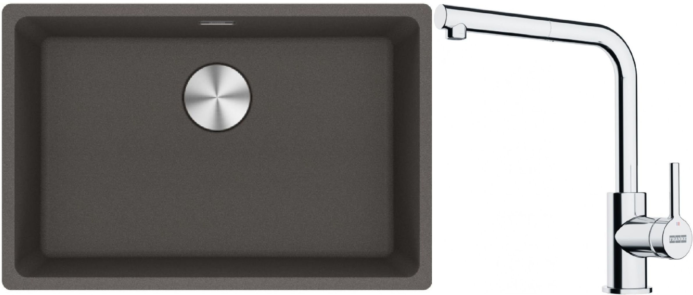 Set Granitspüle Franke Maris 125.0716.376, Küchenarmatur Franke Lina 115.0712.420