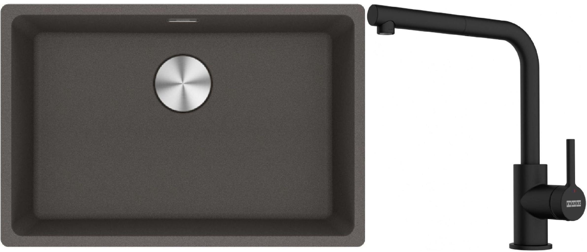 Set Granitspüle Franke Maris 125.0716.376, Küchenarmatur Franke Lina 115.0712.435