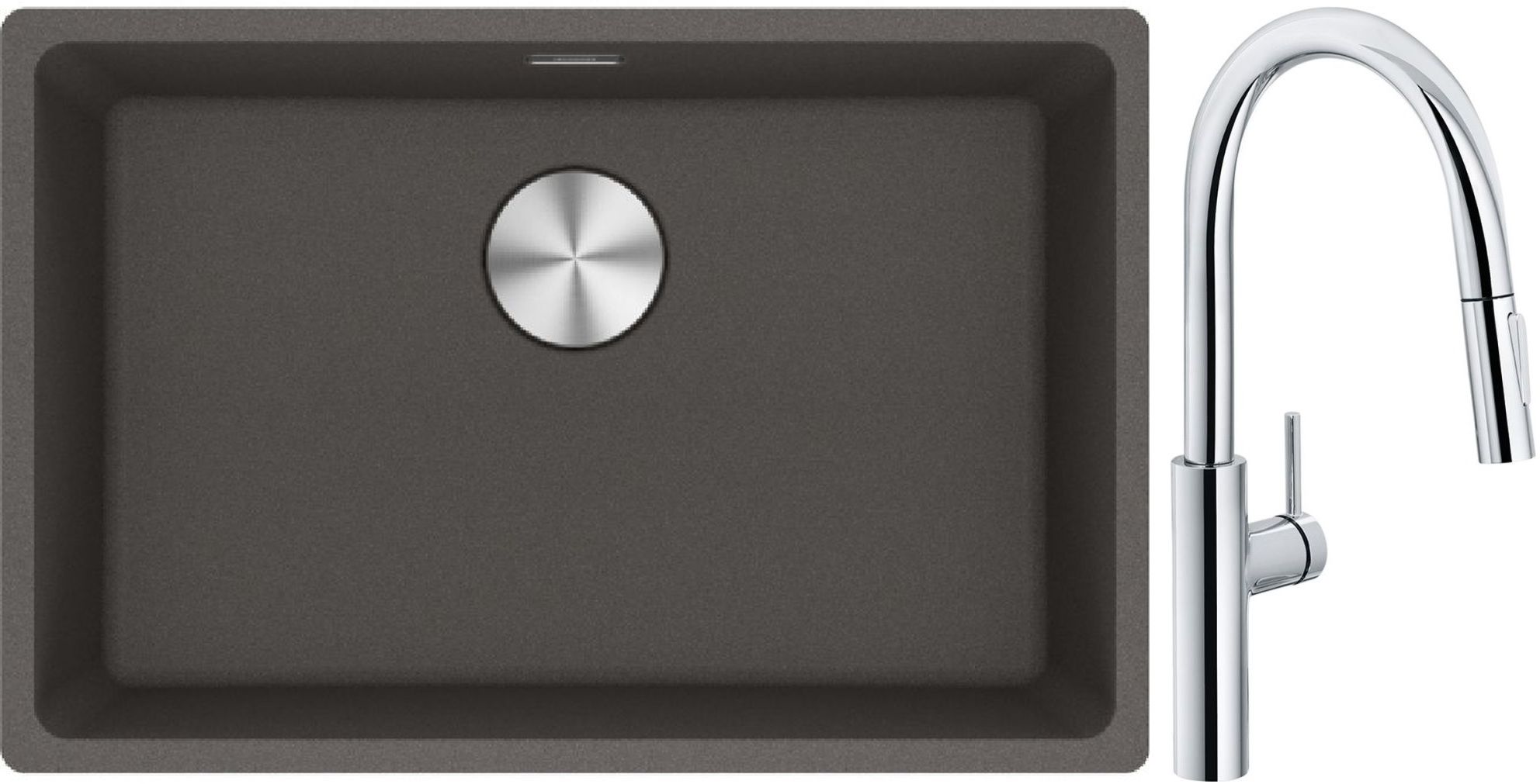 Set Küchenarmatur Franke Pescara L Slide-In 115.0538.940, Granitspüle Franke Maris 125.0716.376