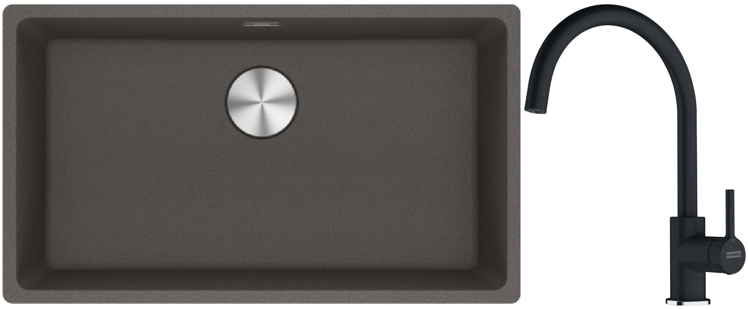 Set Granitspüle Franke Maris 125.0716.377, Küchenarmatur Franke Lina 115.0626.019