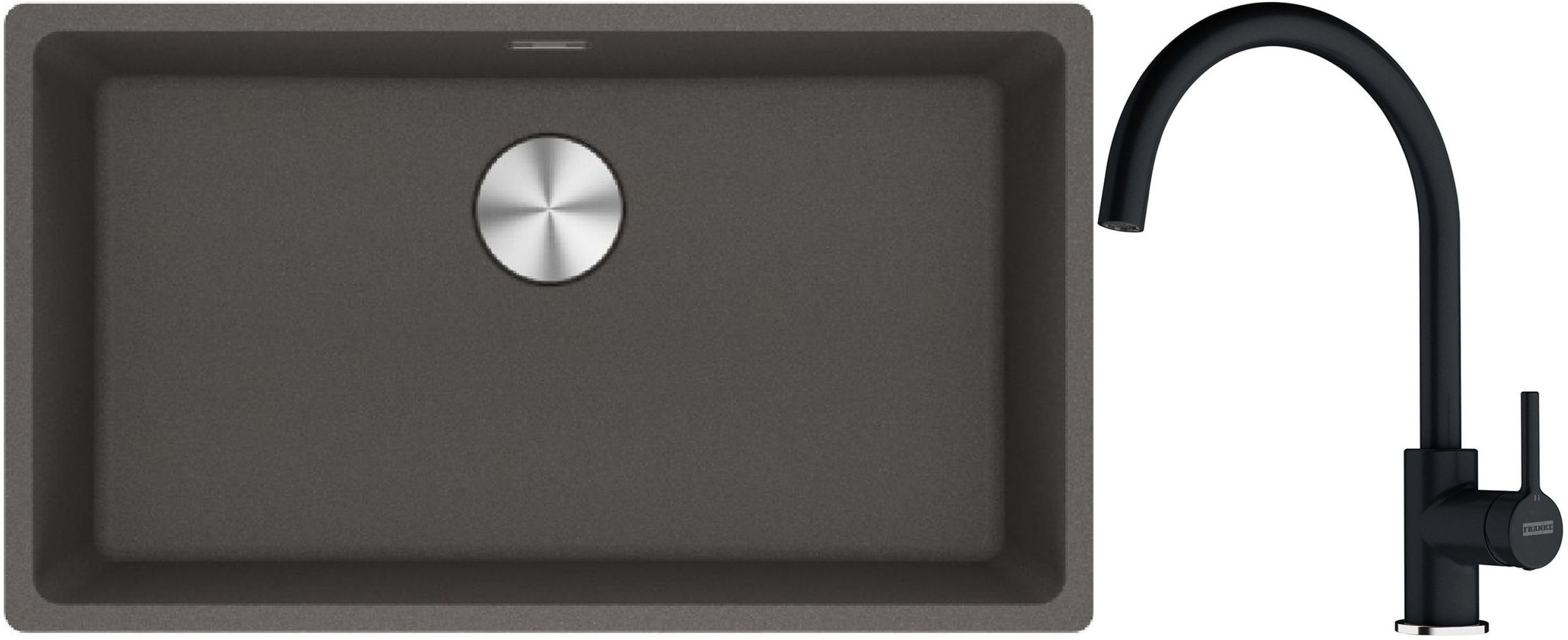 Set Granitspüle Franke Maris 125.0716.377, Küchenarmatur Franke Lina 115.0626.020