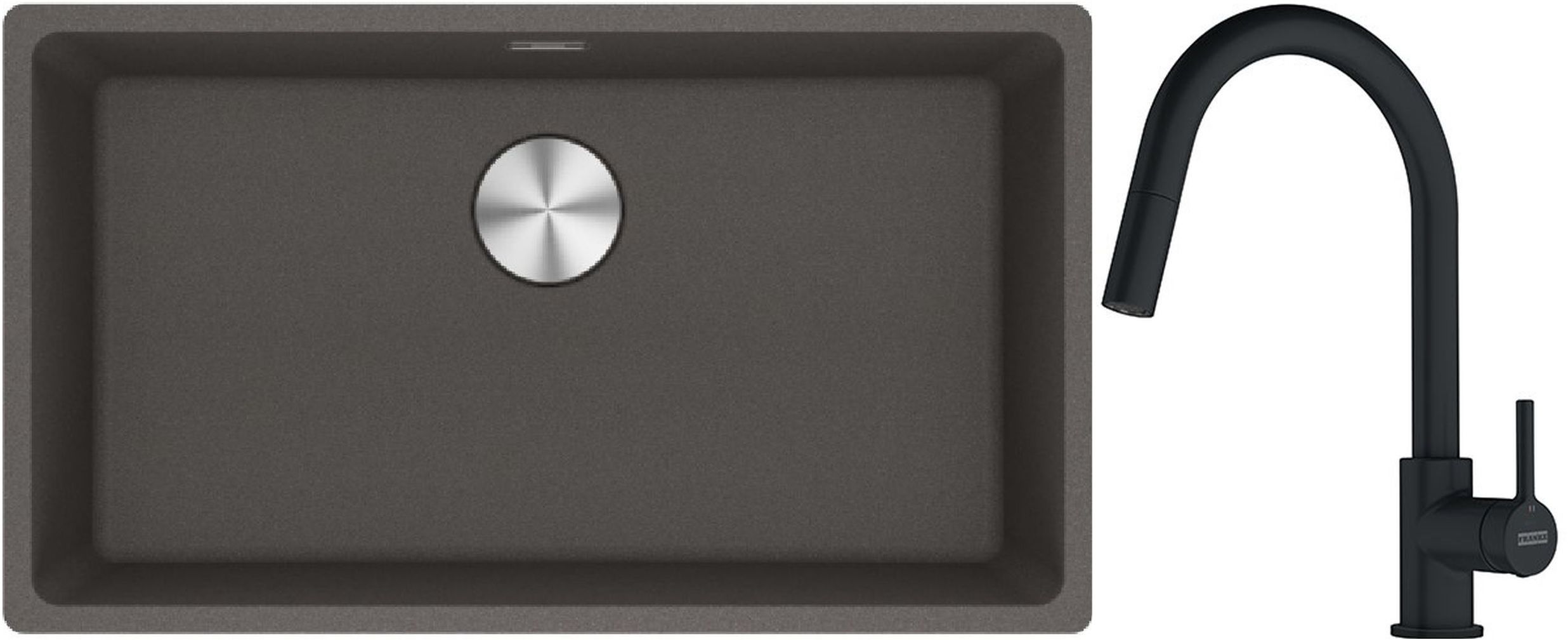 Set Granitspüle Franke Maris 125.0716.377, Küchenarmatur Franke Lina 115.0626.053