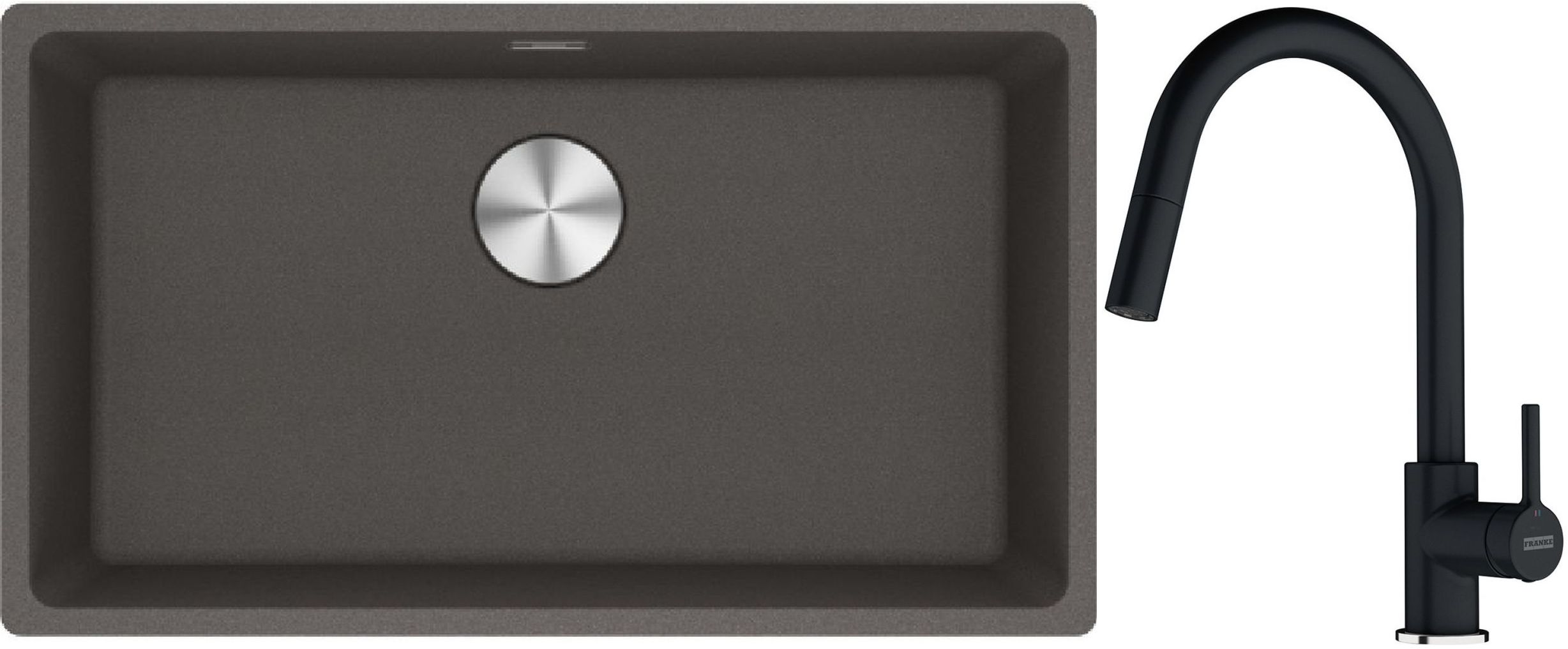 Set Granitspüle Franke Maris 125.0716.377, Küchenarmatur Franke Lina 115.0626.055