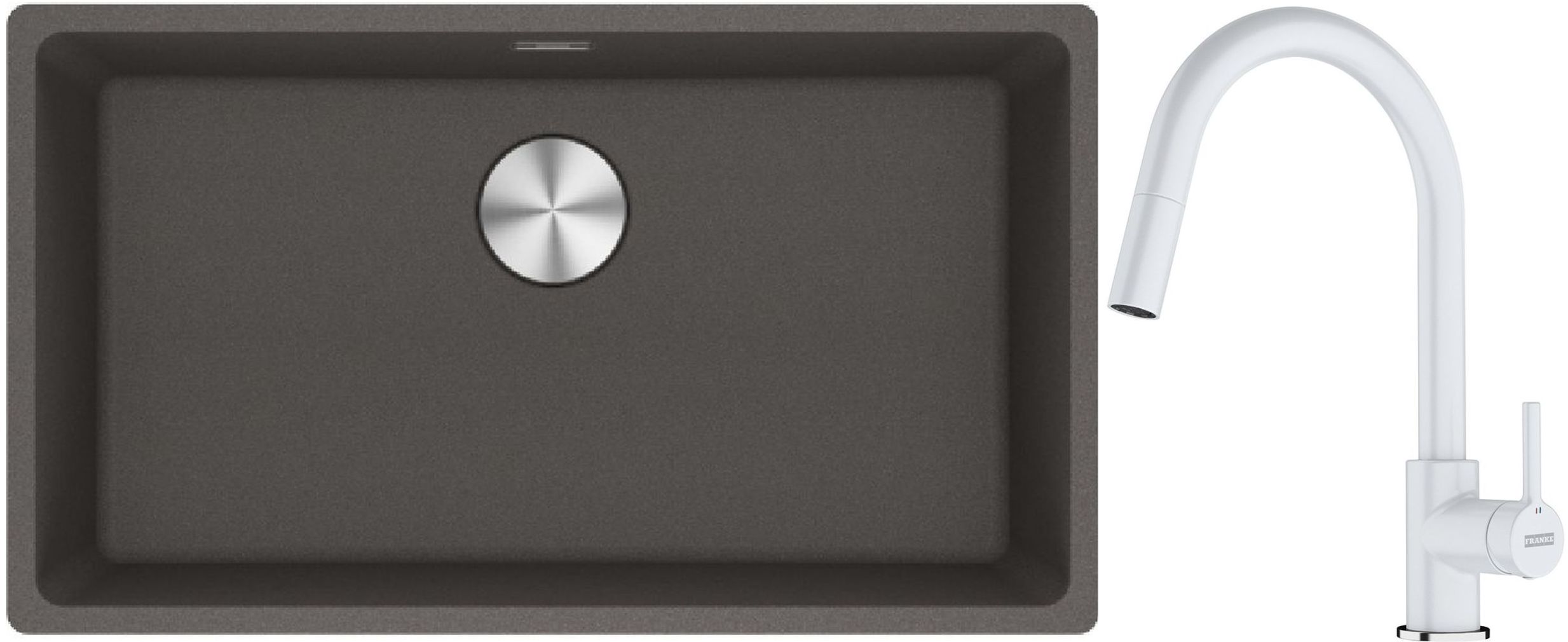 Set Granitspüle Franke Maris 125.0716.377, Küchenarmatur Franke Lina 115.0626.081