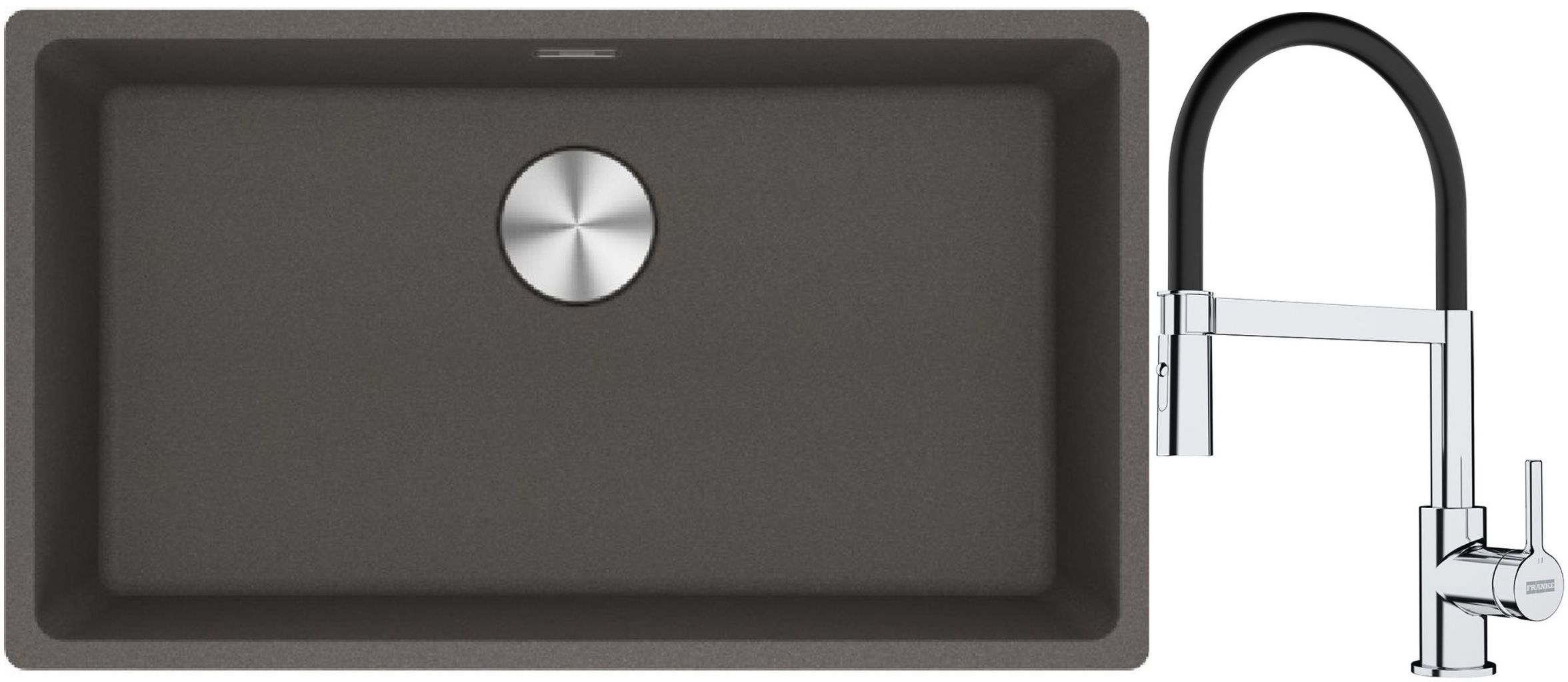 Set Granitspüle Franke Maris 125.0716.377, Küchenarmatur Franke Lina 115.0626.085