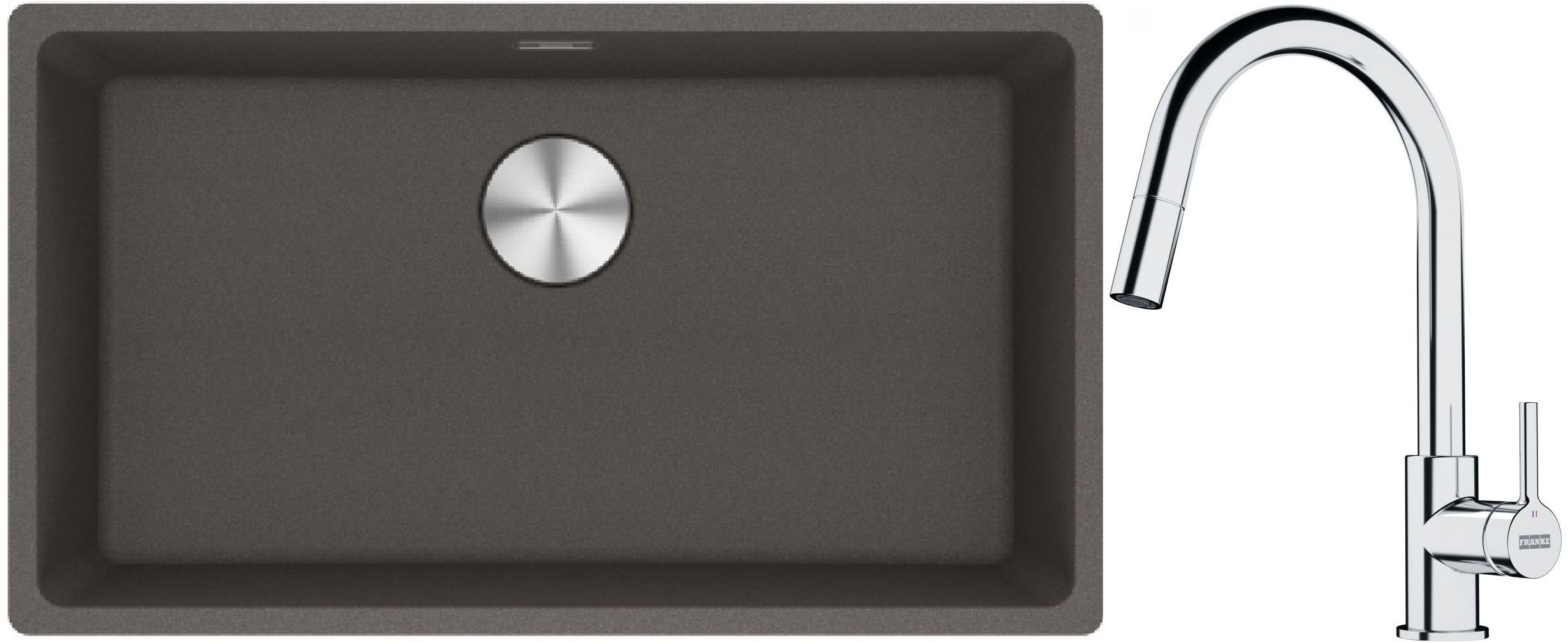 Set Granitspüle Franke Maris 125.0716.377, Küchenarmatur Franke Lina 115.0693.229