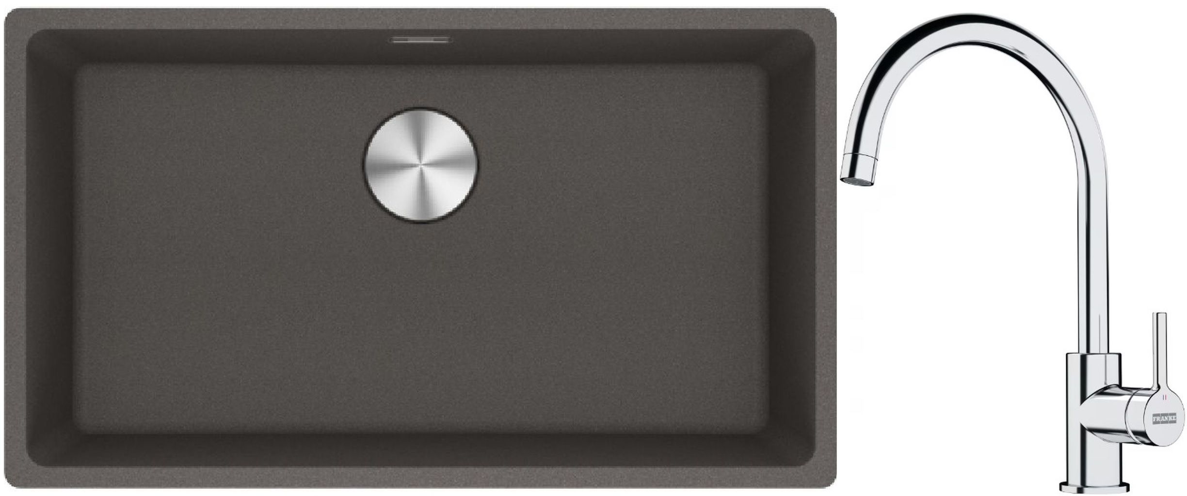 Set Granitspüle Franke Maris 125.0716.377, Küchenarmatur Franke Lina 115.0693.228