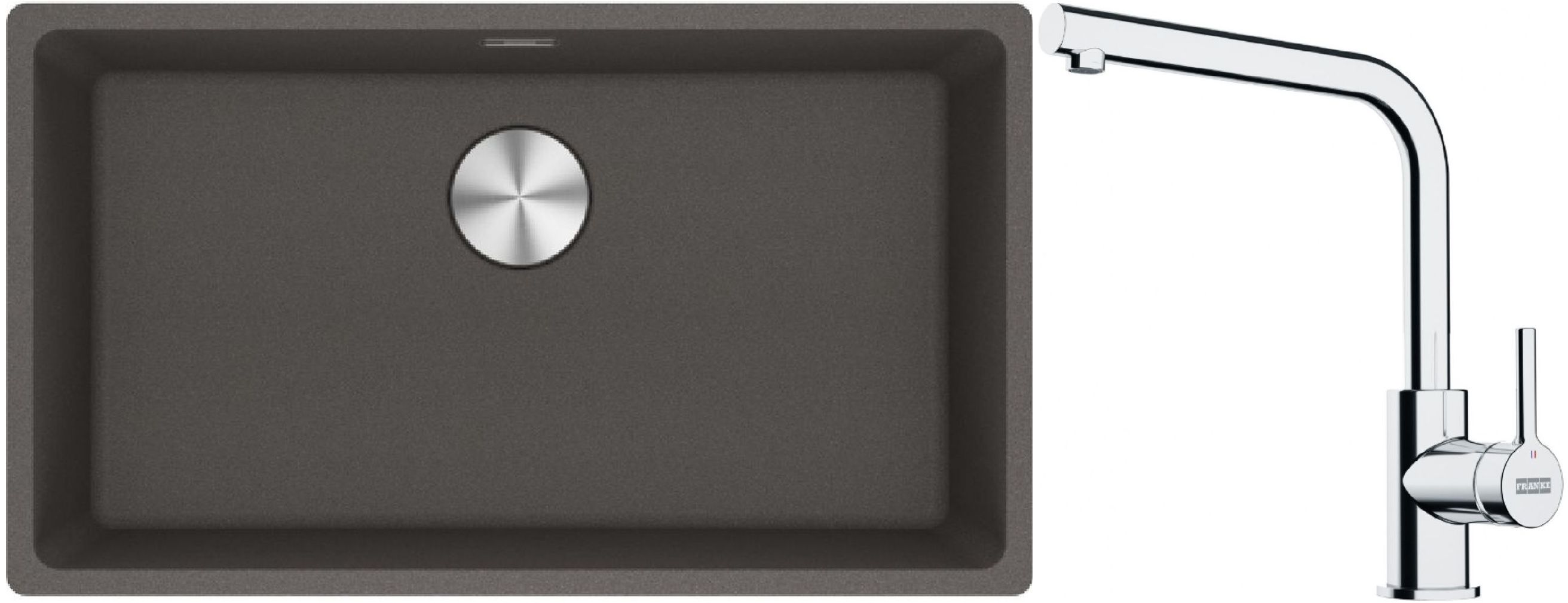 Set Granitspüle Franke Maris 125.0716.377, Küchenarmatur Franke Lina 115.0693.230