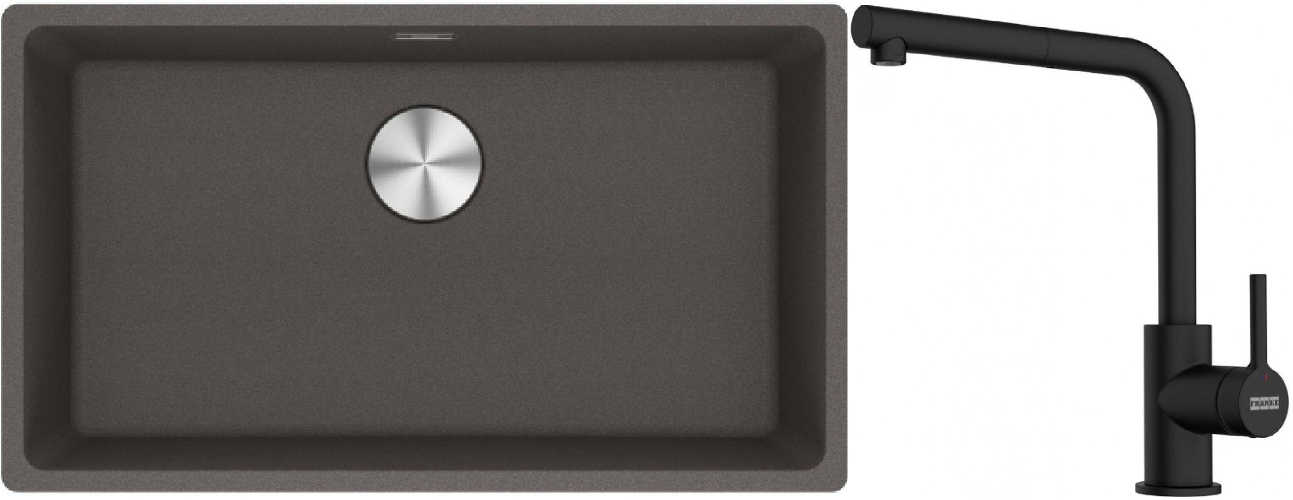 Set Granitspüle Franke Maris 125.0716.377, Küchenarmatur Franke Lina 115.0712.435