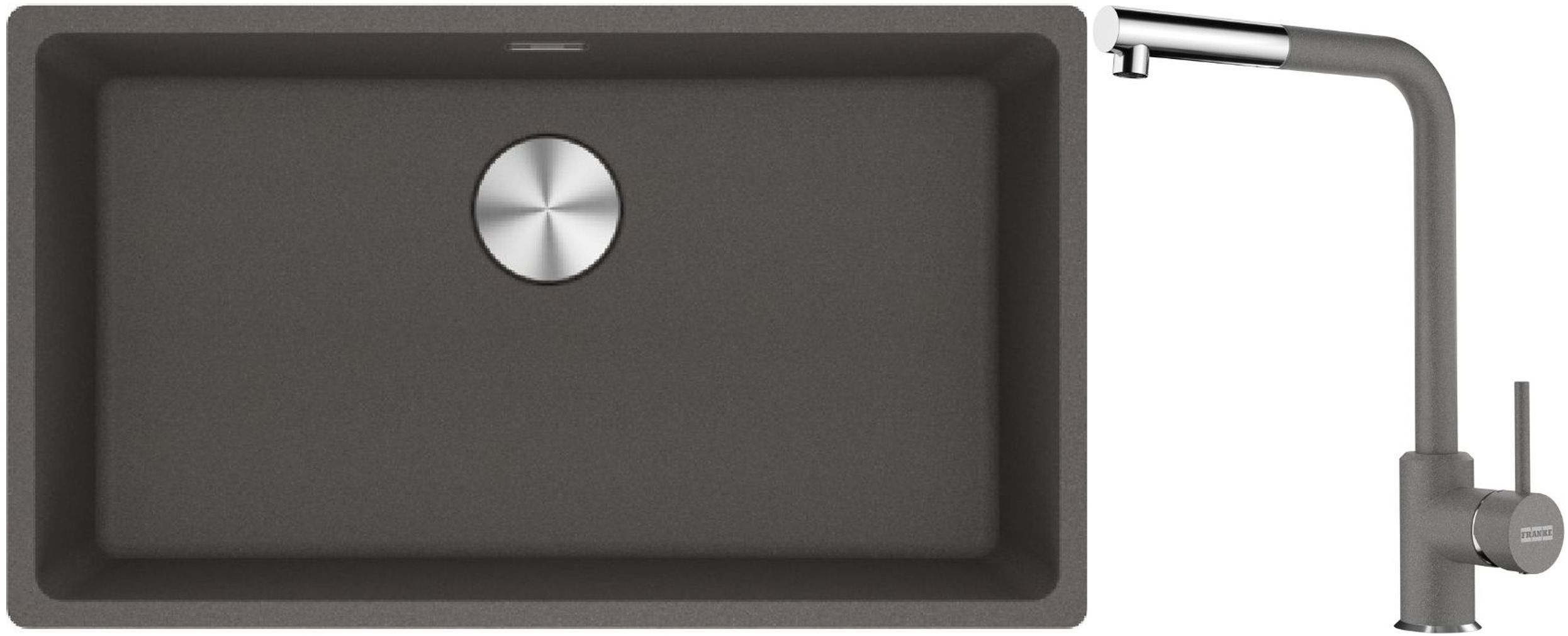 Set Granitspüle Franke Maris 125.0716.377, Küchenarmatur Franke Sirius Side 115.0668.280