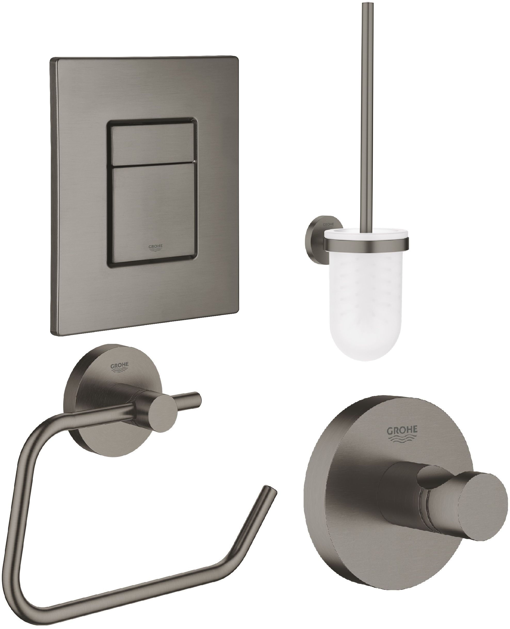 Set Betätigungsplatte Grohe Skate 38732AL0, Klobürste Grohe Essentials 40374AL1, 40689AL1, 40364AL1