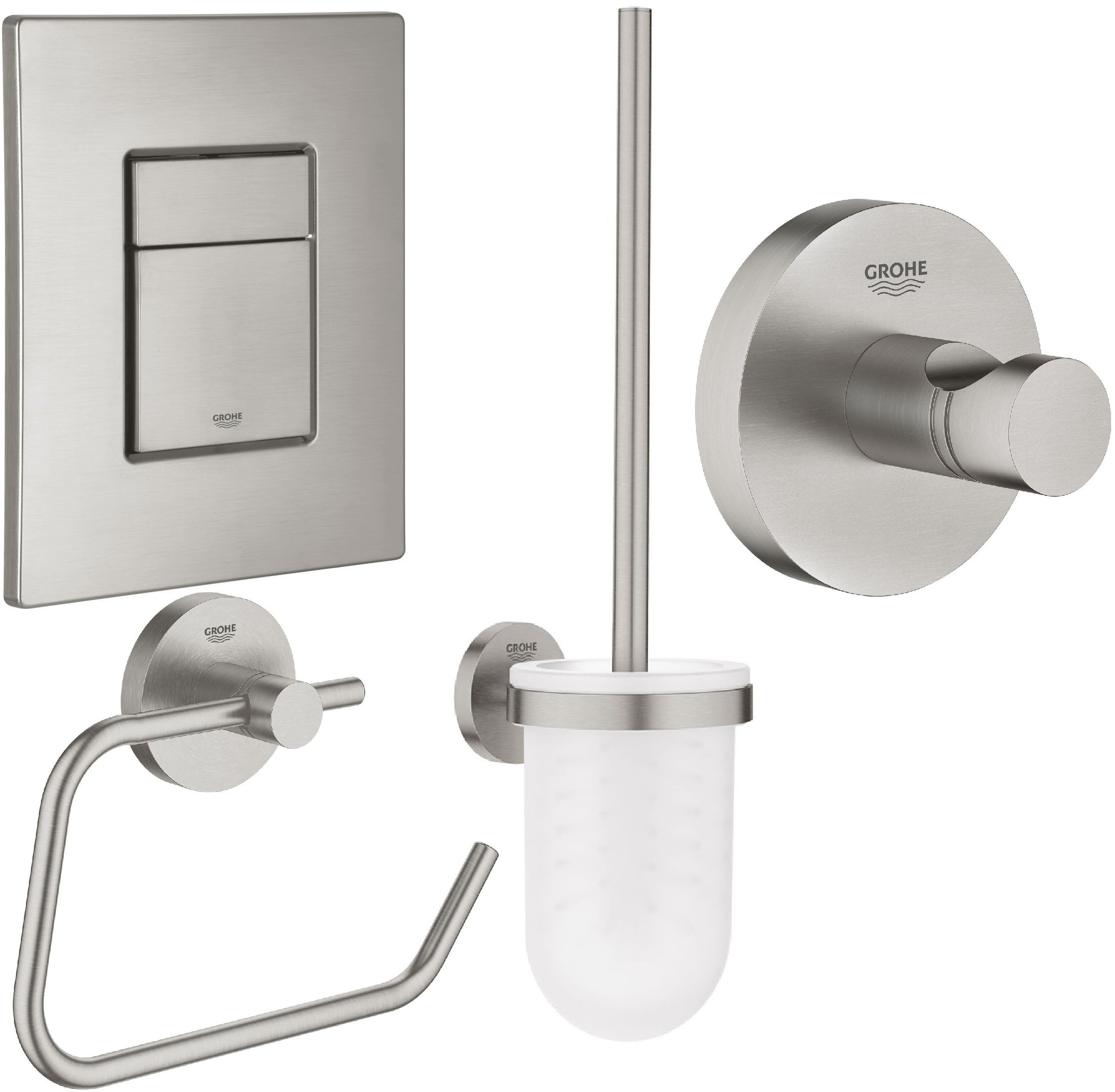 Set Betätigungsplatte Grohe Skate 38732DC0, Klobürste Grohe Essentials 40374DC1, 40689DC1, 40364DC1