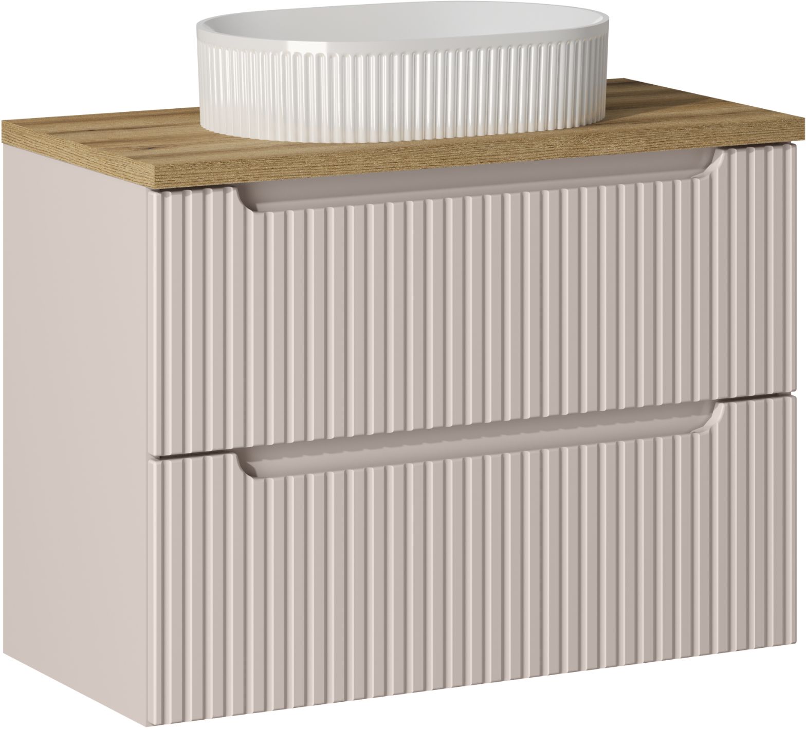 Set Kabinett Comad Nova Cashmere NOVA CASHMERE 82-80-2S, Waschbecken Comad Beyond BEYOND 5 WHITE ( E-6564 ), NOVA OAK A 89-80