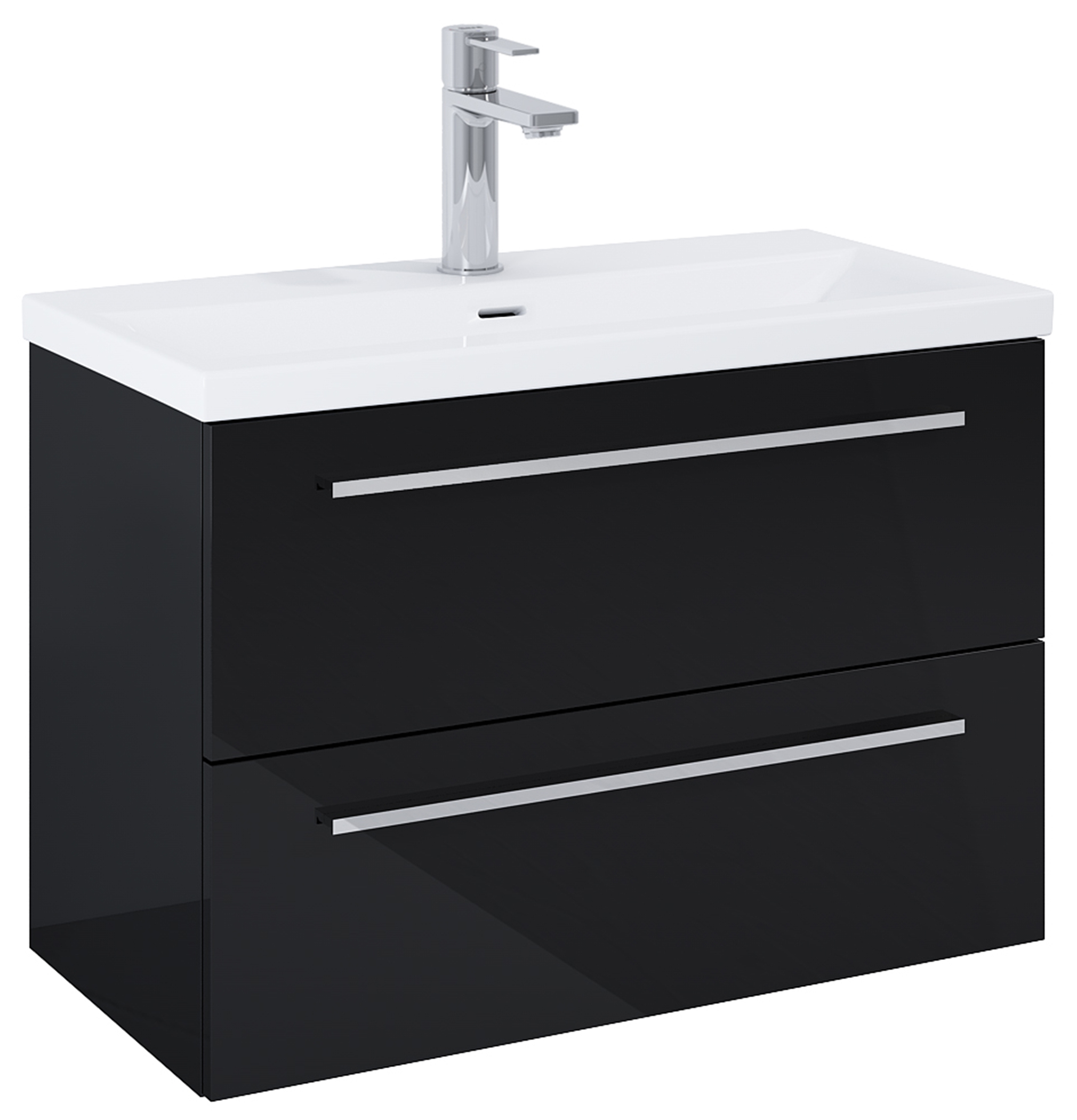 Roca Kwadro Kabinett 79.8x38.4x53 cm Unterschrank hängend schwarz A857970351