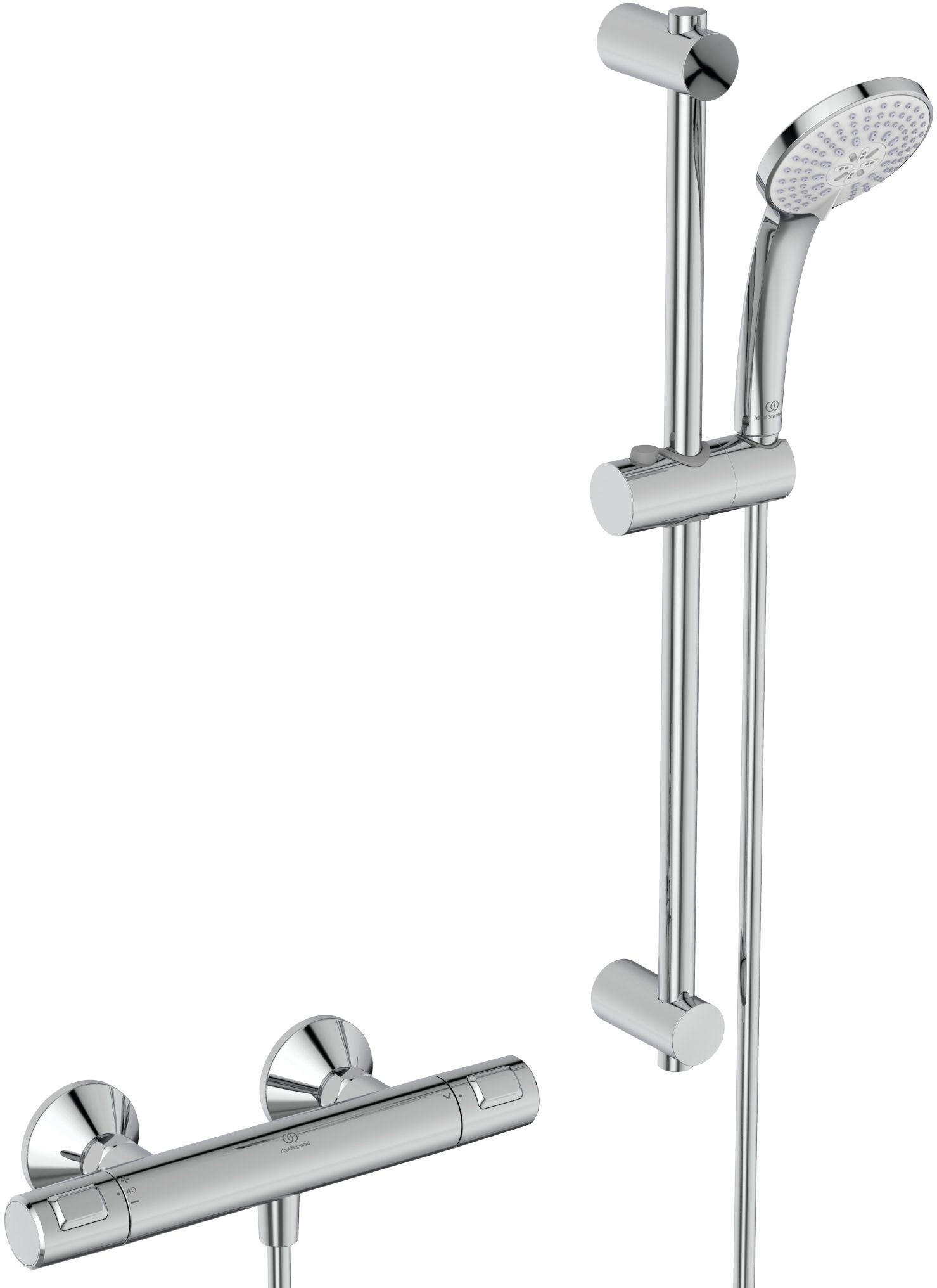 Ideal Standard Ceratherm T25 Duschset Wandmontage mit Thermostat chrom A7203AA