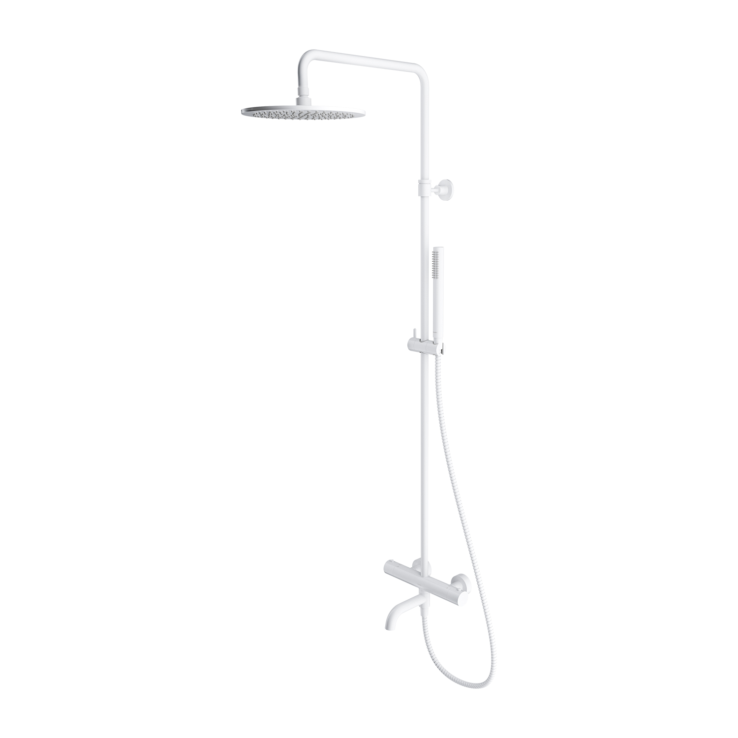 Omnires Y Badewannen- und Duschset Wandmontage mit Thermostat mit Regenbrause weiß Y1234WM