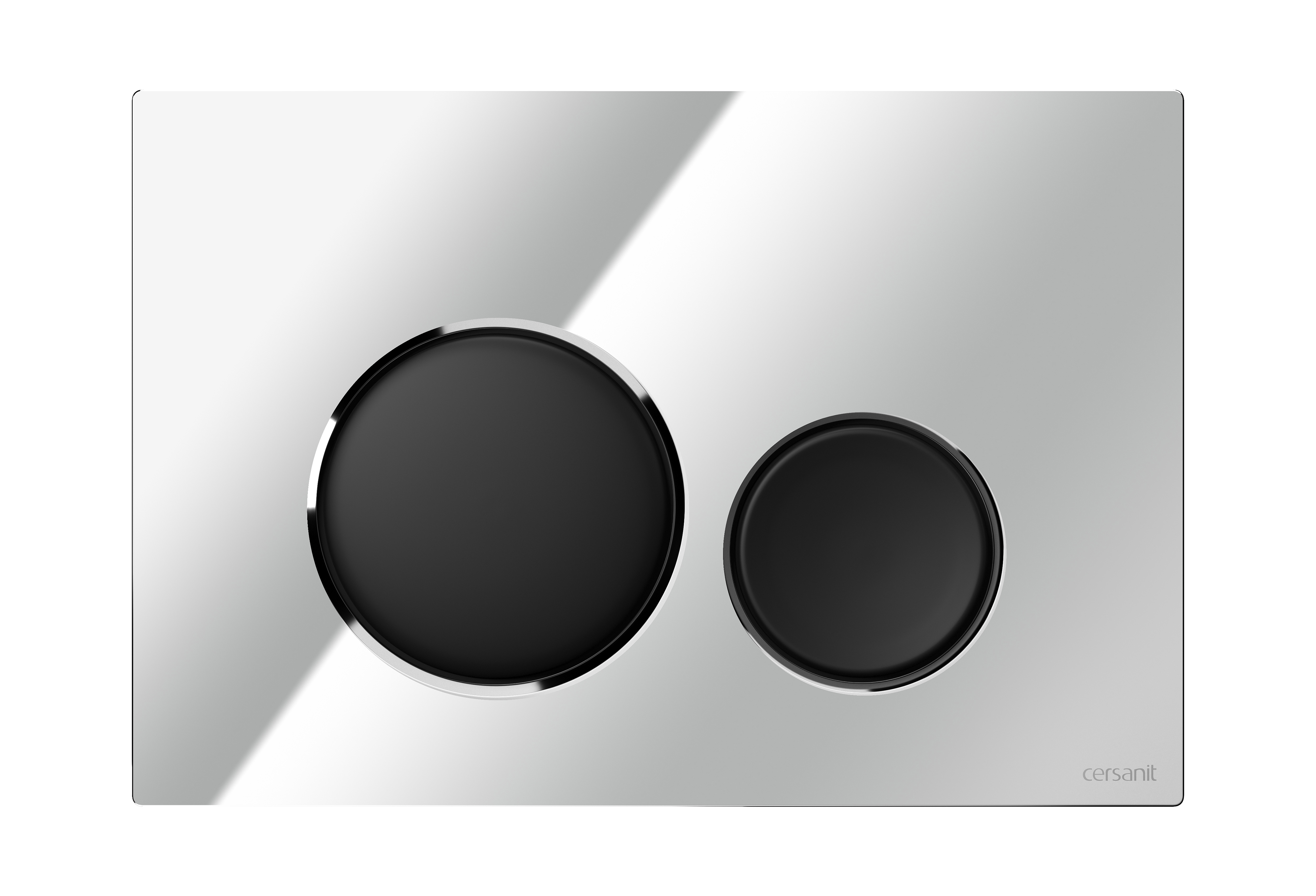 Cersanit Luna Betätigungsplatte für Toilette glänzender Chrom-schwarz K97-0572