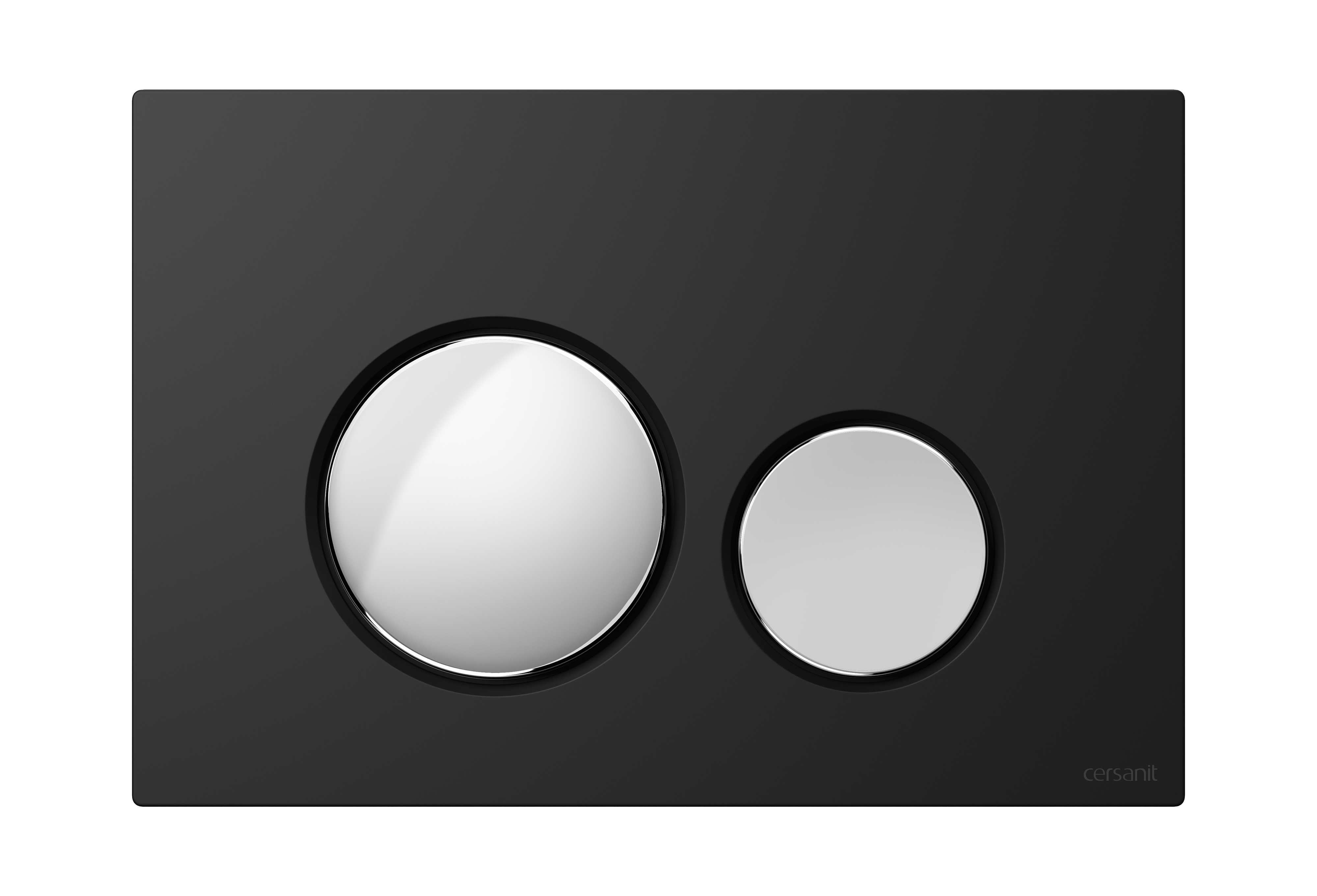 Cersanit Luna Betätigungsplatte für Toilette glänzender Chrom-schwarz K97-0559