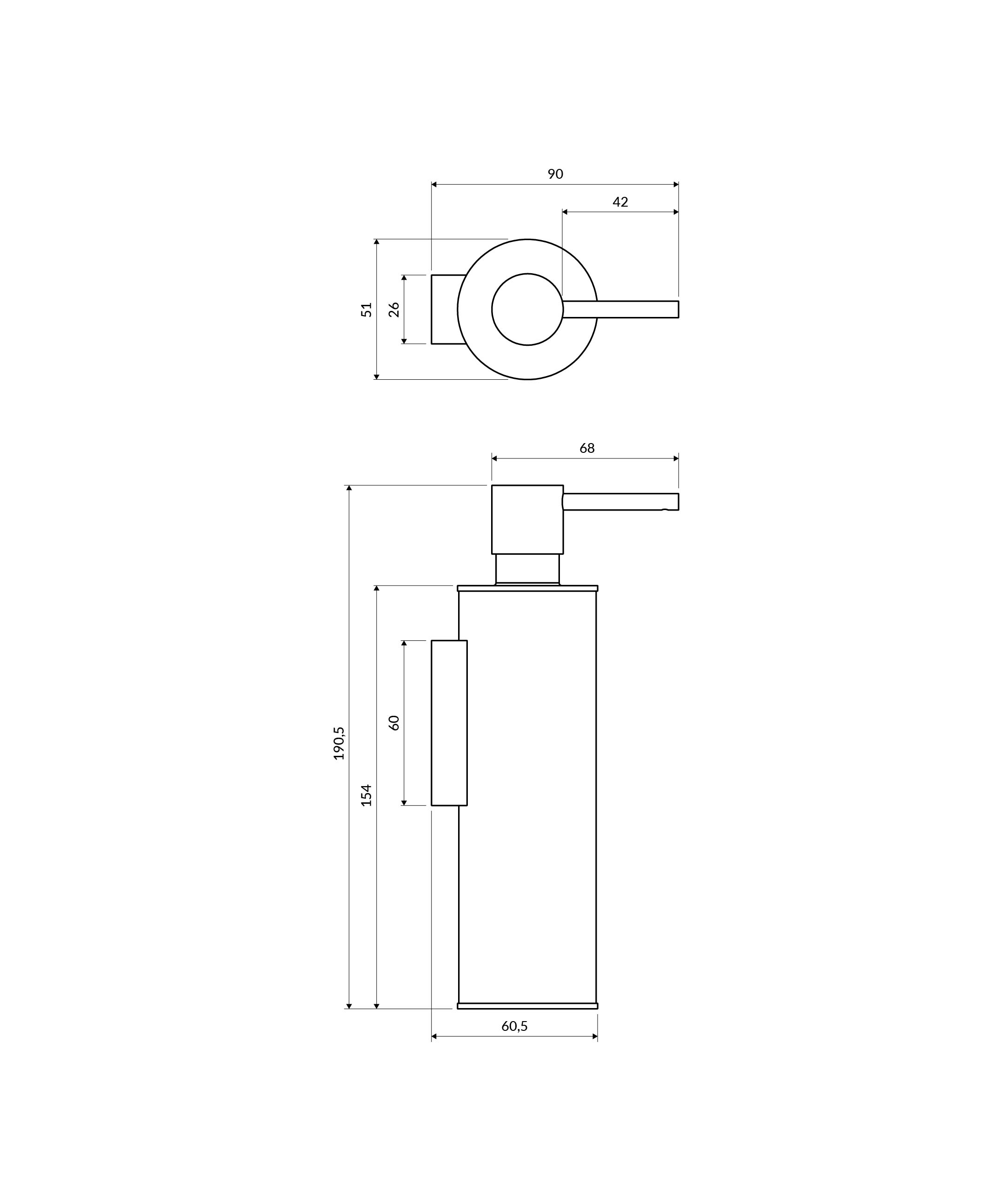 Omnires Modern Project Seifenspender 150 ml weiß MP60721WM