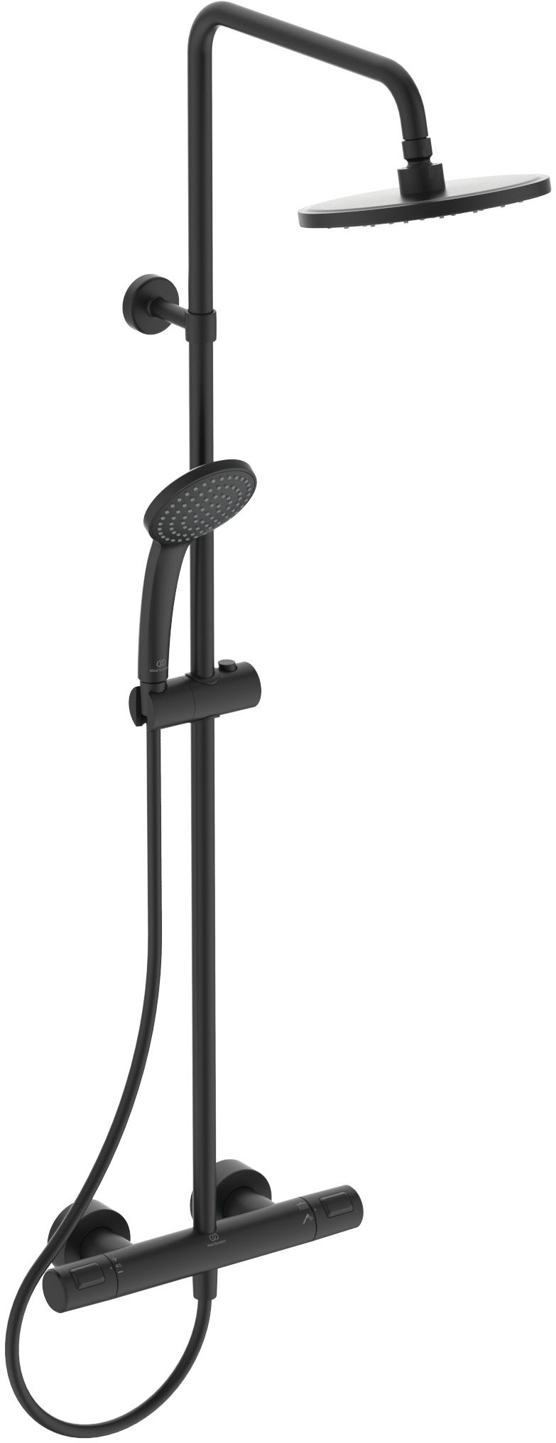 Ideal Standard Ceratherm T25 Duschset Wandmontage mit Thermostat mit Regenbrause schwarz A7545XG