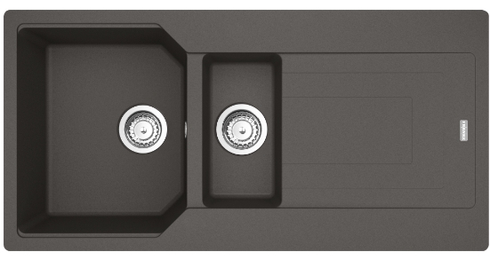 Franke Urban granitspüle 100x50 cm grau/graphit/onyx 114.0716.369