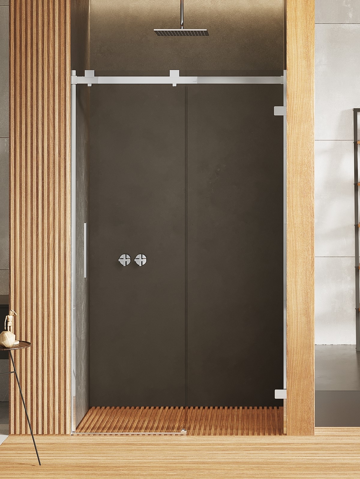 New Trendy Softi X Duschtüren 100 cm Schiebe- chrom Glanz/durchsichtiges Glas EXK-5248