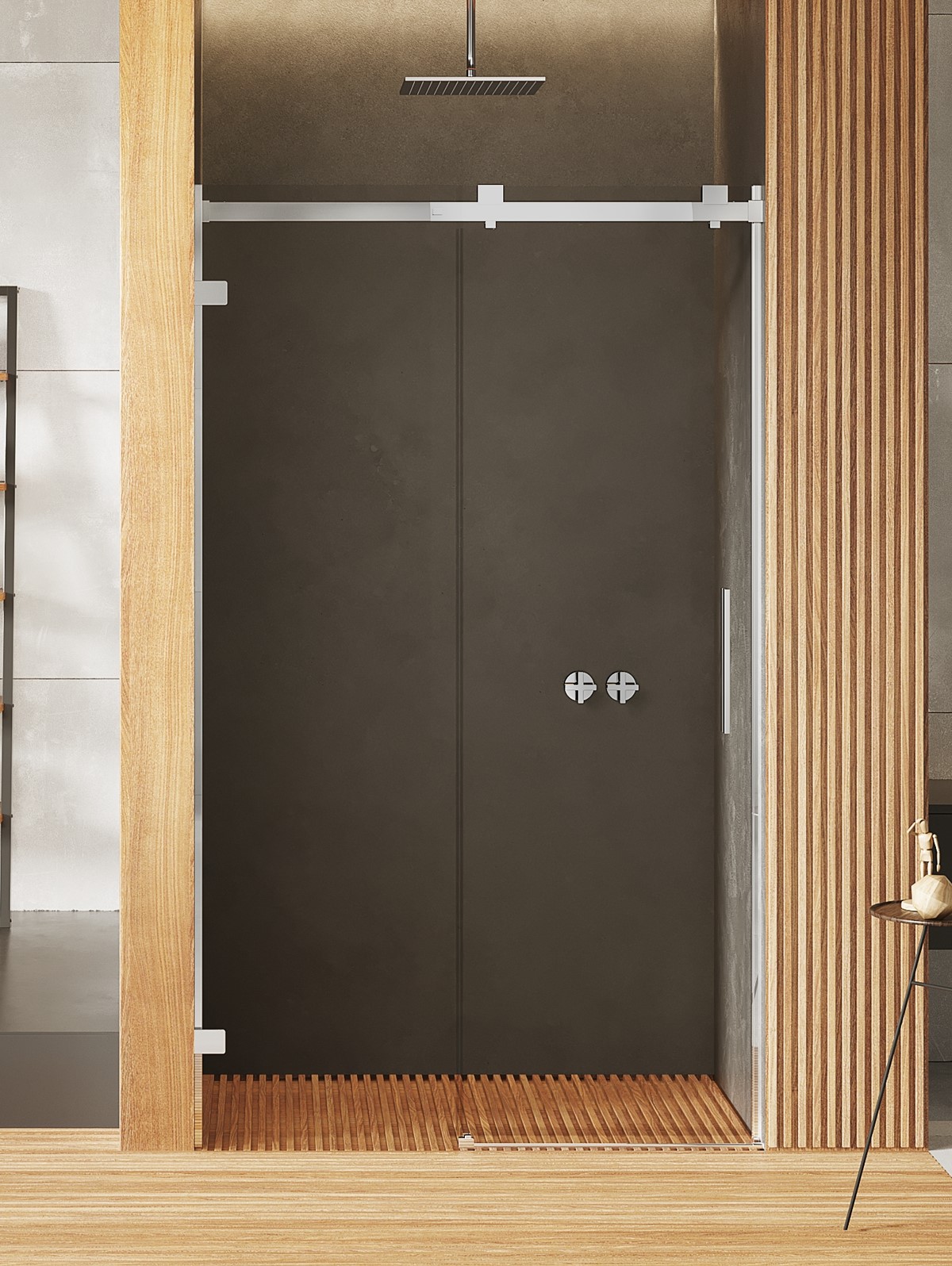 New Trendy Softi X Duschtüren 150 cm Schiebe- chrom Glanz/durchsichtiges Glas EXK-5257