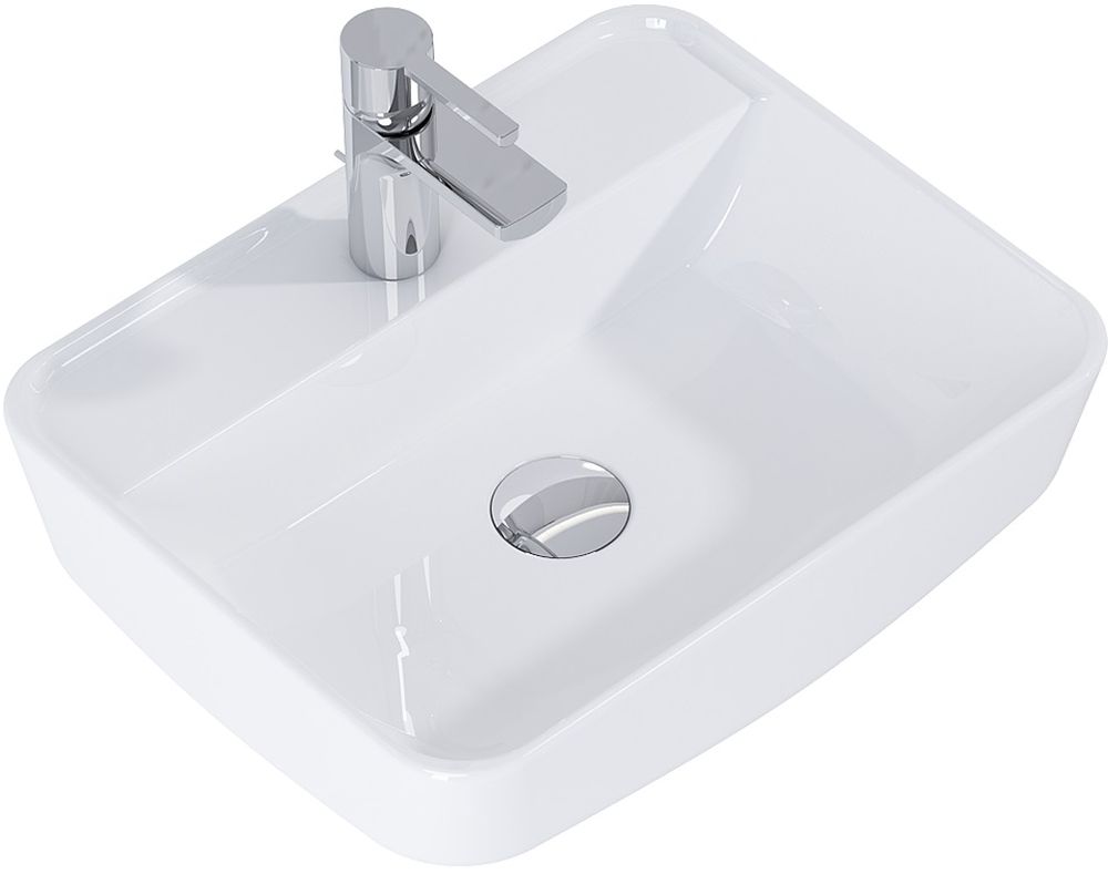 Elita Enzo Waschbecken 50x40 cm rechteckig Aufsatzwaschbecken weiß RE040500148060