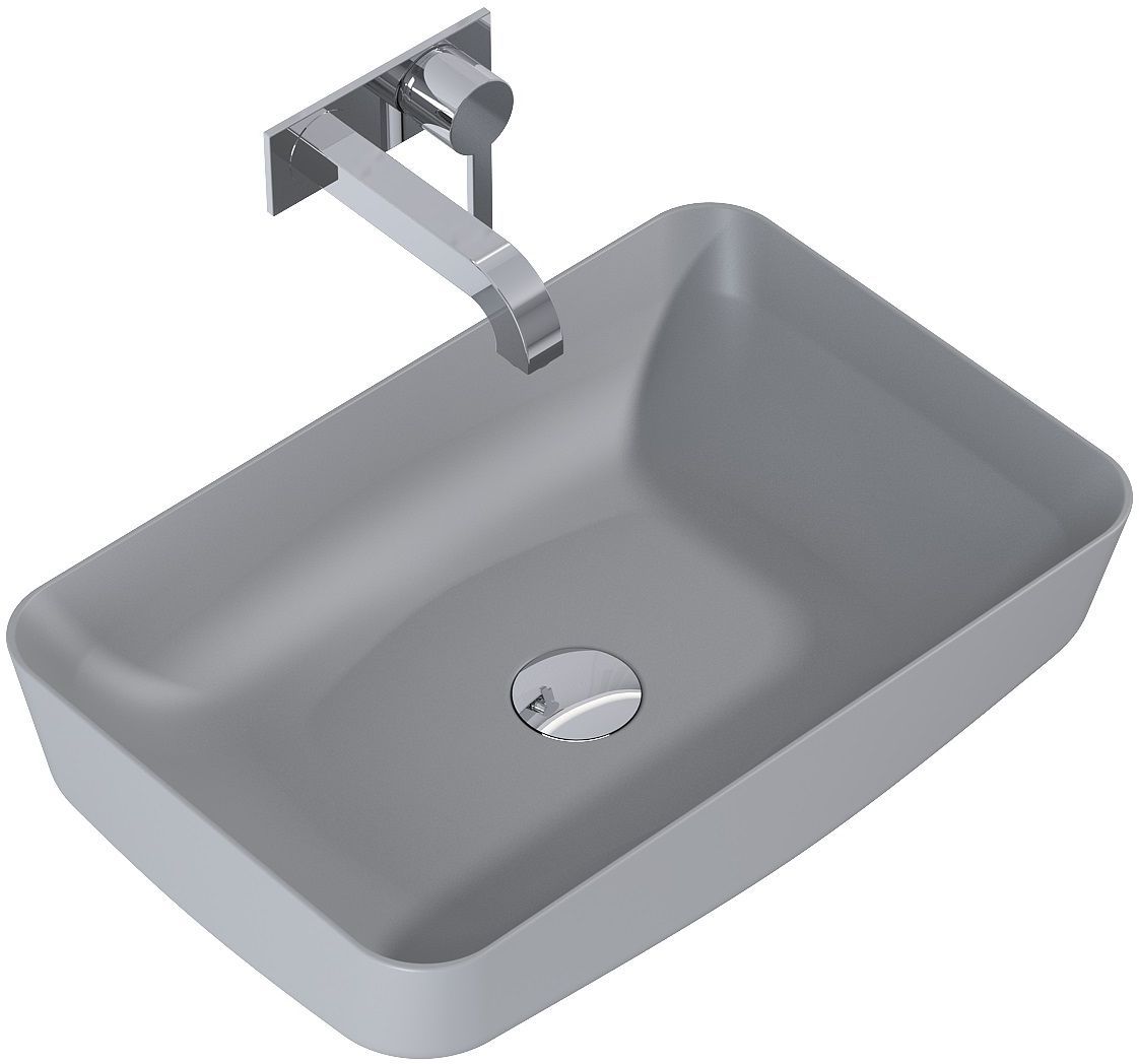 Elita Nomia Waschbecken 50x39 cm rechteckig Aufsatzwaschbecken grauer Stein RE040500055870
