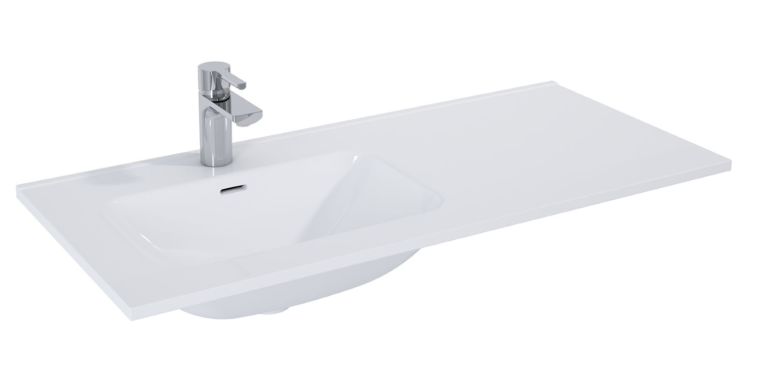 Elita Skappa Waschbecken 101x46.6 cm rechteckig Möbel-mit Blatt weiß RE041004068060