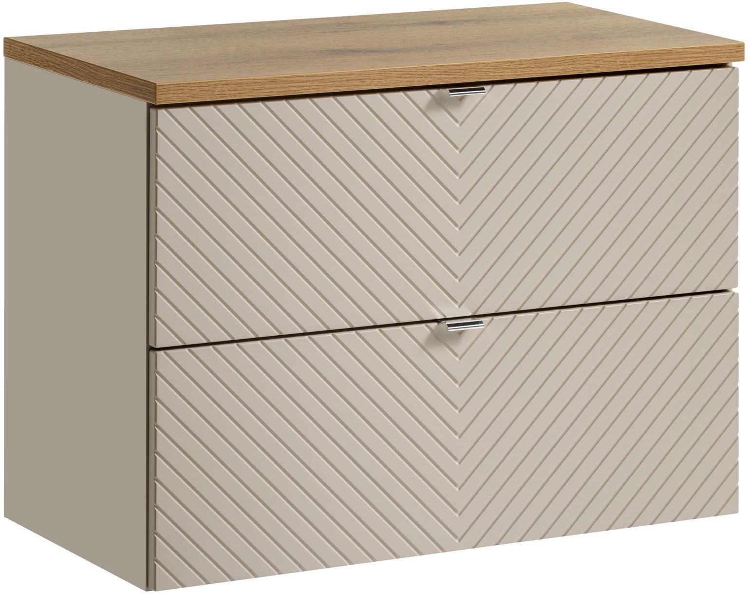 Set Kabinett Comad Viva Cashmere VIVA CASHMERE 82-80-2S, Arbeitsplatte Comad Nova Oak NOVA OAK A 89-80