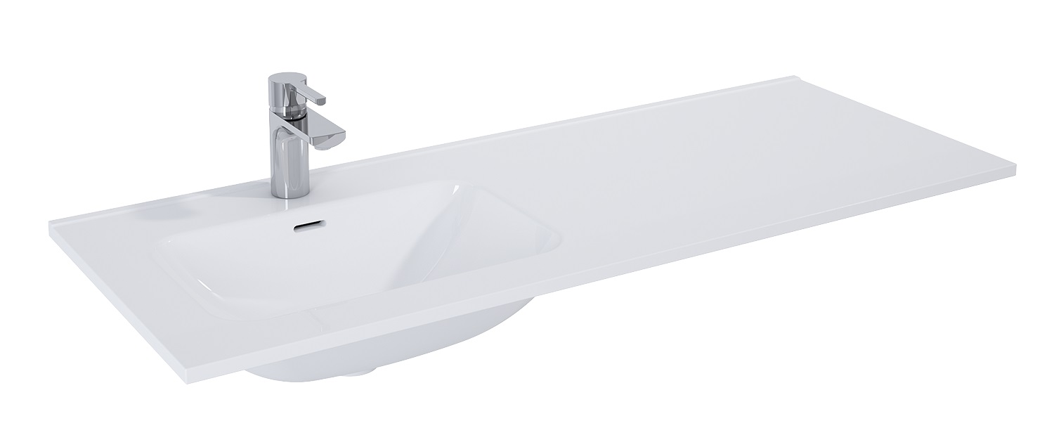 Elita Skappa Waschbecken 120.8x46 cm rechteckig Möbel-mit Blatt weiß RE041204068060