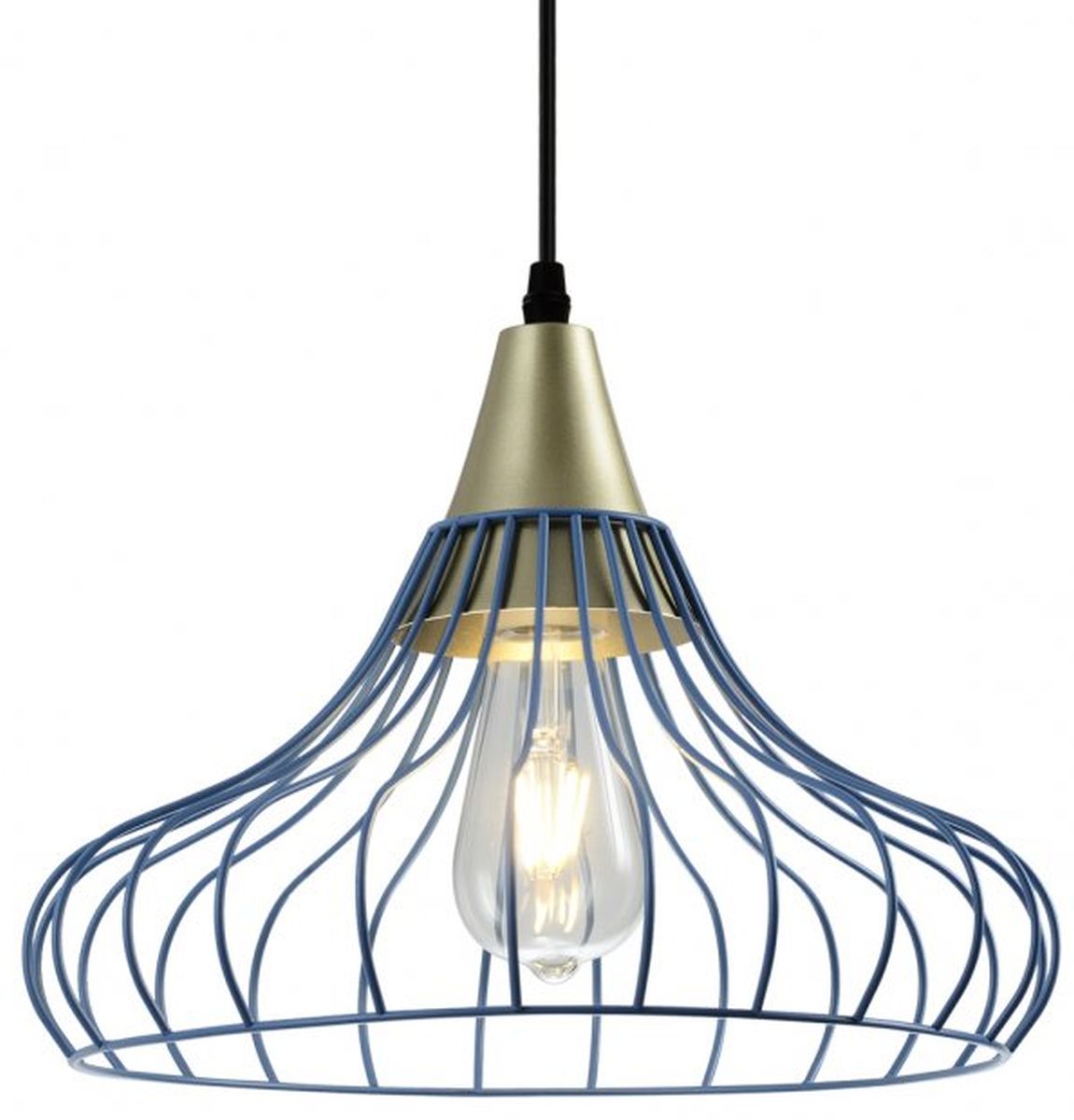 GTV Lotte Pendelleuchte 1x40 W gold-blau OS-LOT-25-DEC