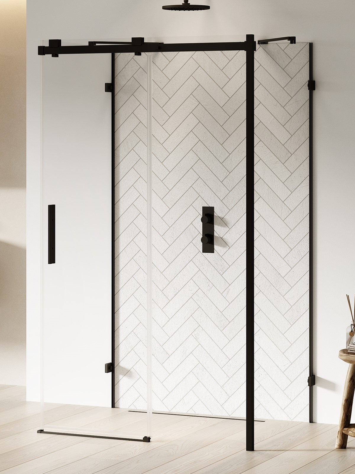 New Trendy Softi X Black Dusche 140x100 cm rechteckig schwarz Matte/durchsichtiges Glas EXK-5454