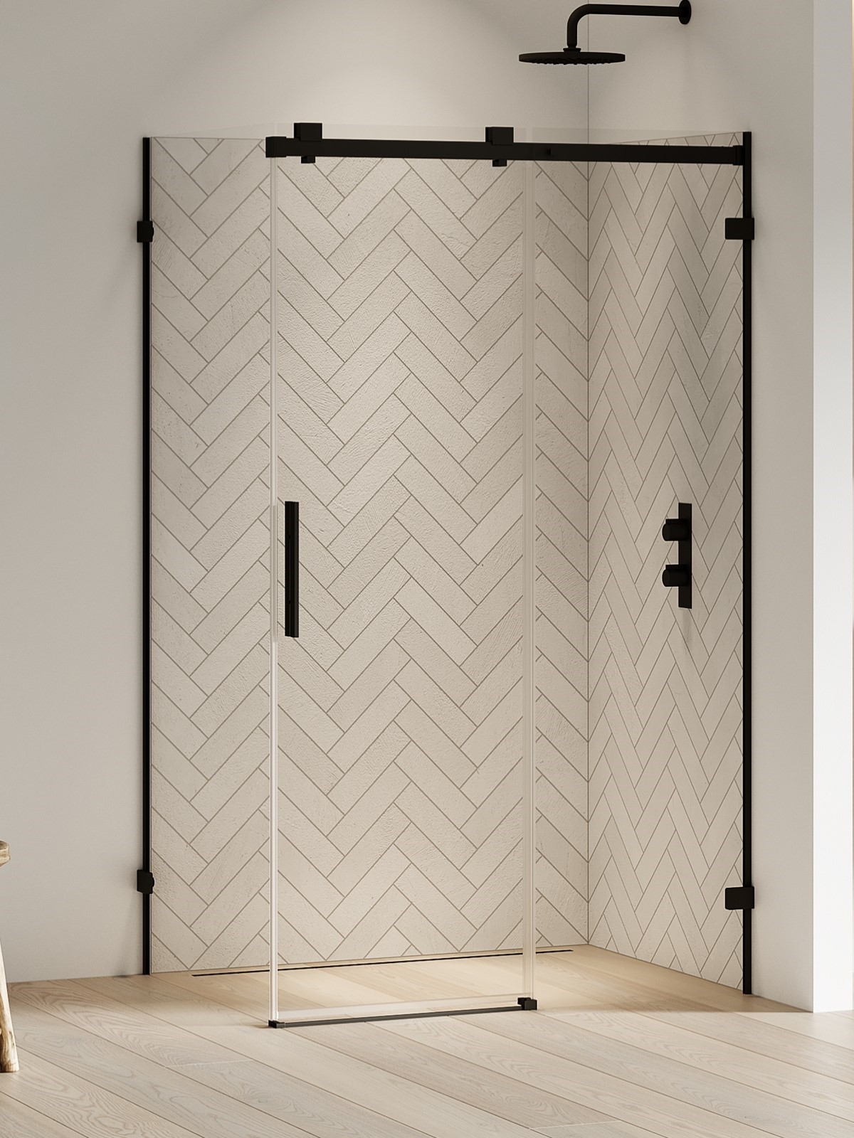 New Trendy Softi X Black Dusche 140x80 cm rechteckig schwarz Matte/durchsichtiges Glas EXK-5416