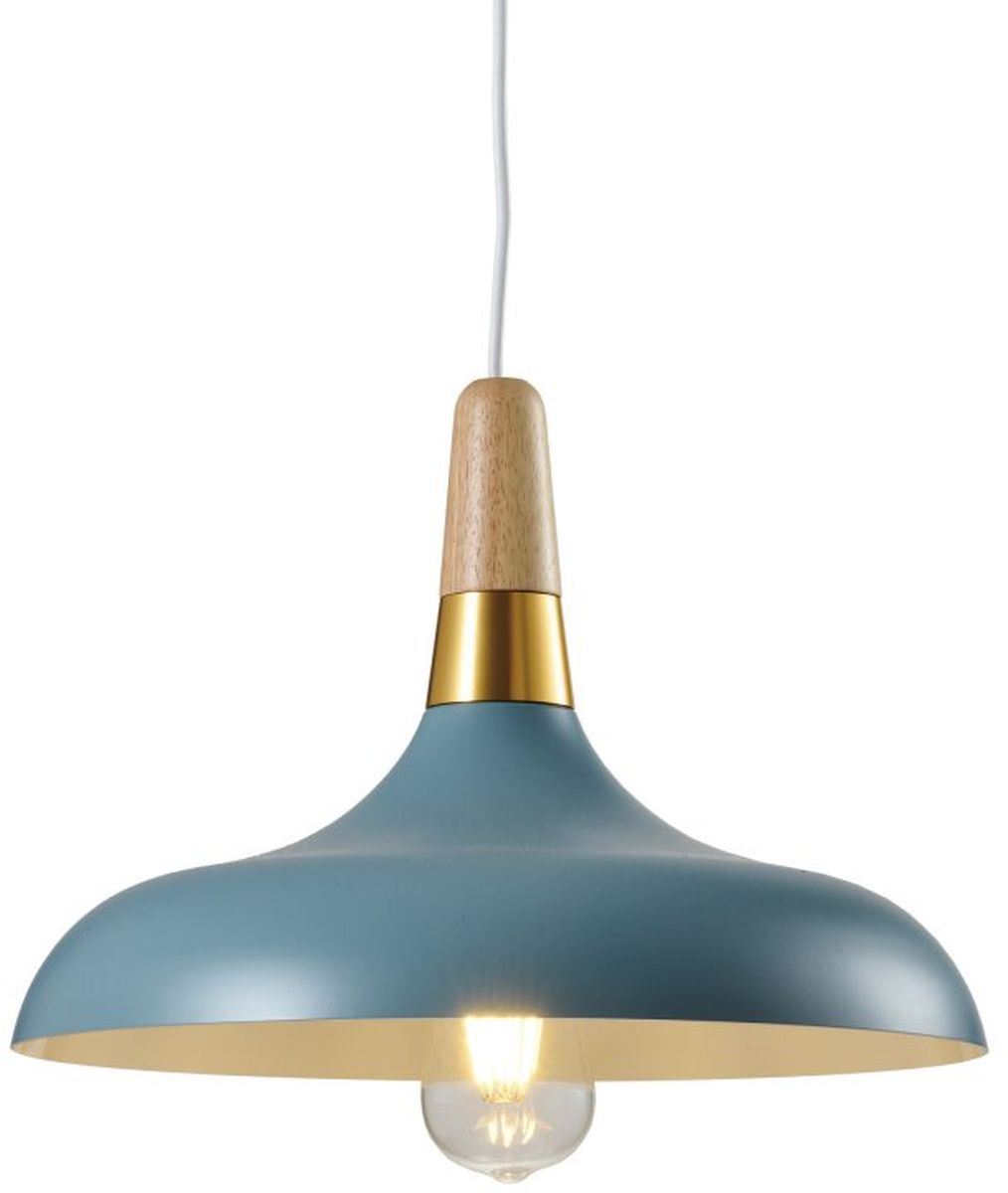 GTV Skandi Pendelleuchte 1x40 W gold-blau-holz OS-SKAN3-25-DEC