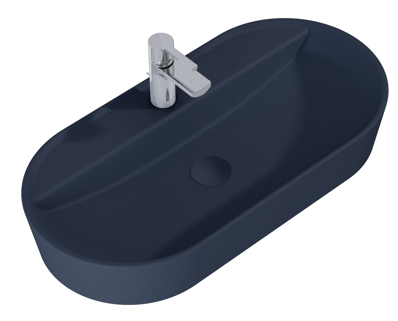 Elita Babette Waschbecken 81.5x41.5 cm oval Aufsatzwaschbecken blau RE040820017030