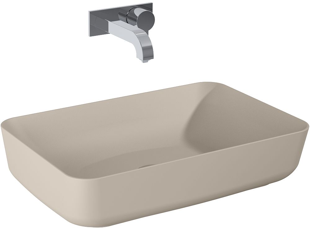 Elita Nomia Waschbecken 50x39 cm rechteckig Aufsatzwaschbecken braun/beige RE040500057020