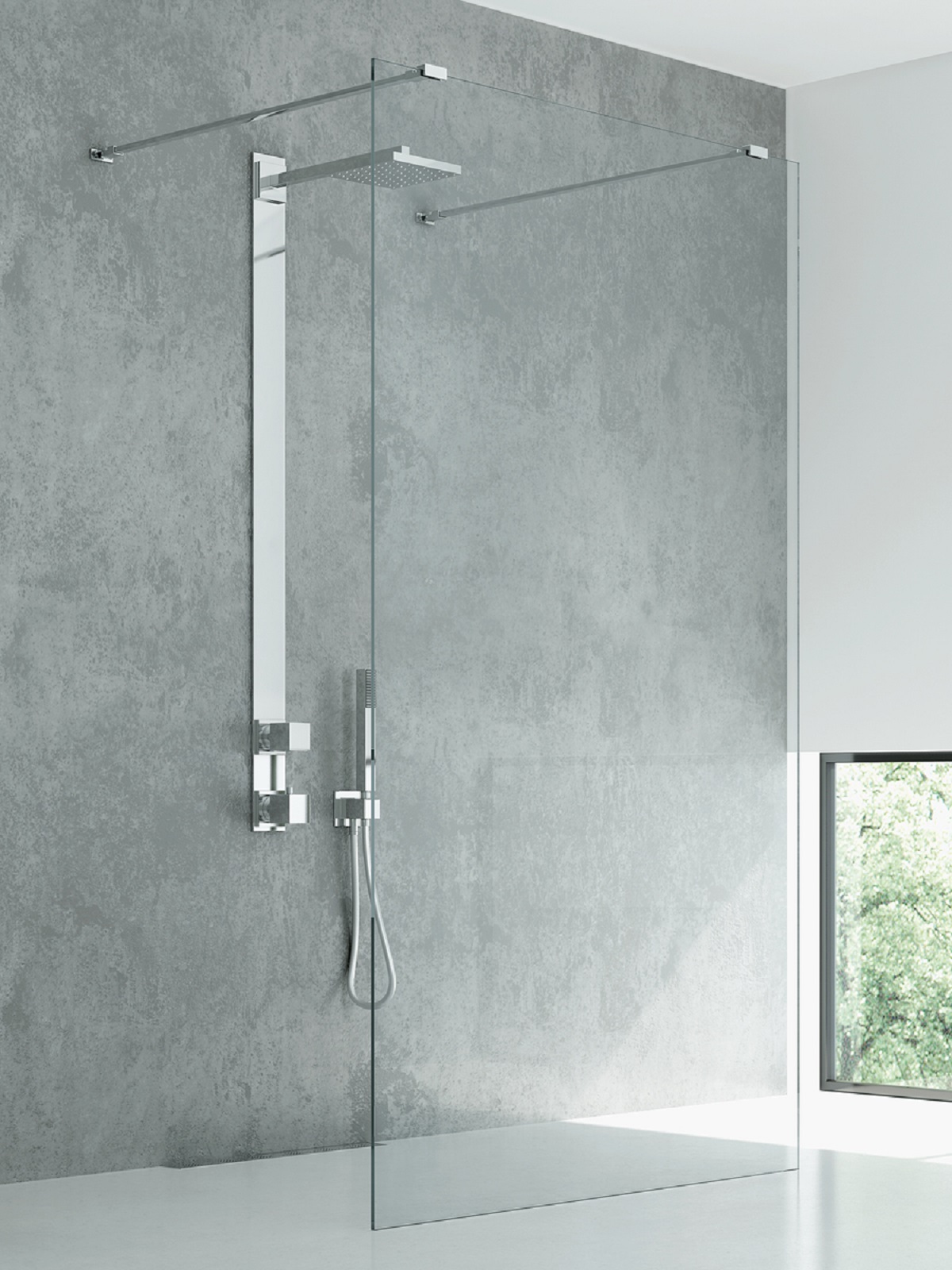 New Trendy New Modus Begehbare Duschwand 110 cm chrom Glanz/durchsichtiges Glas EXK-5495