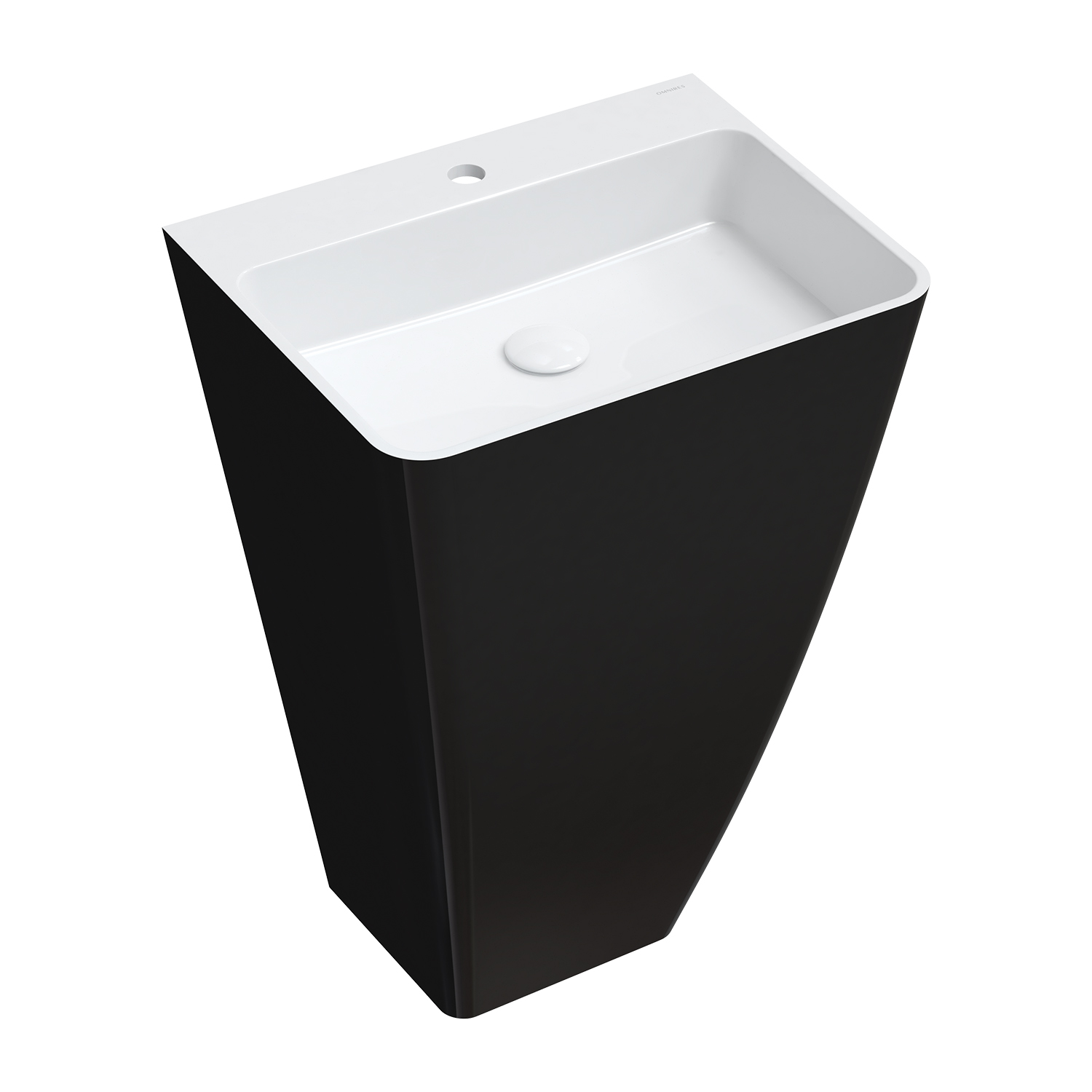 Omnires Parma M+ Waschbecken 55x43 cm rechteckig Freistehend weiß-schwarz PARMAUWBCP